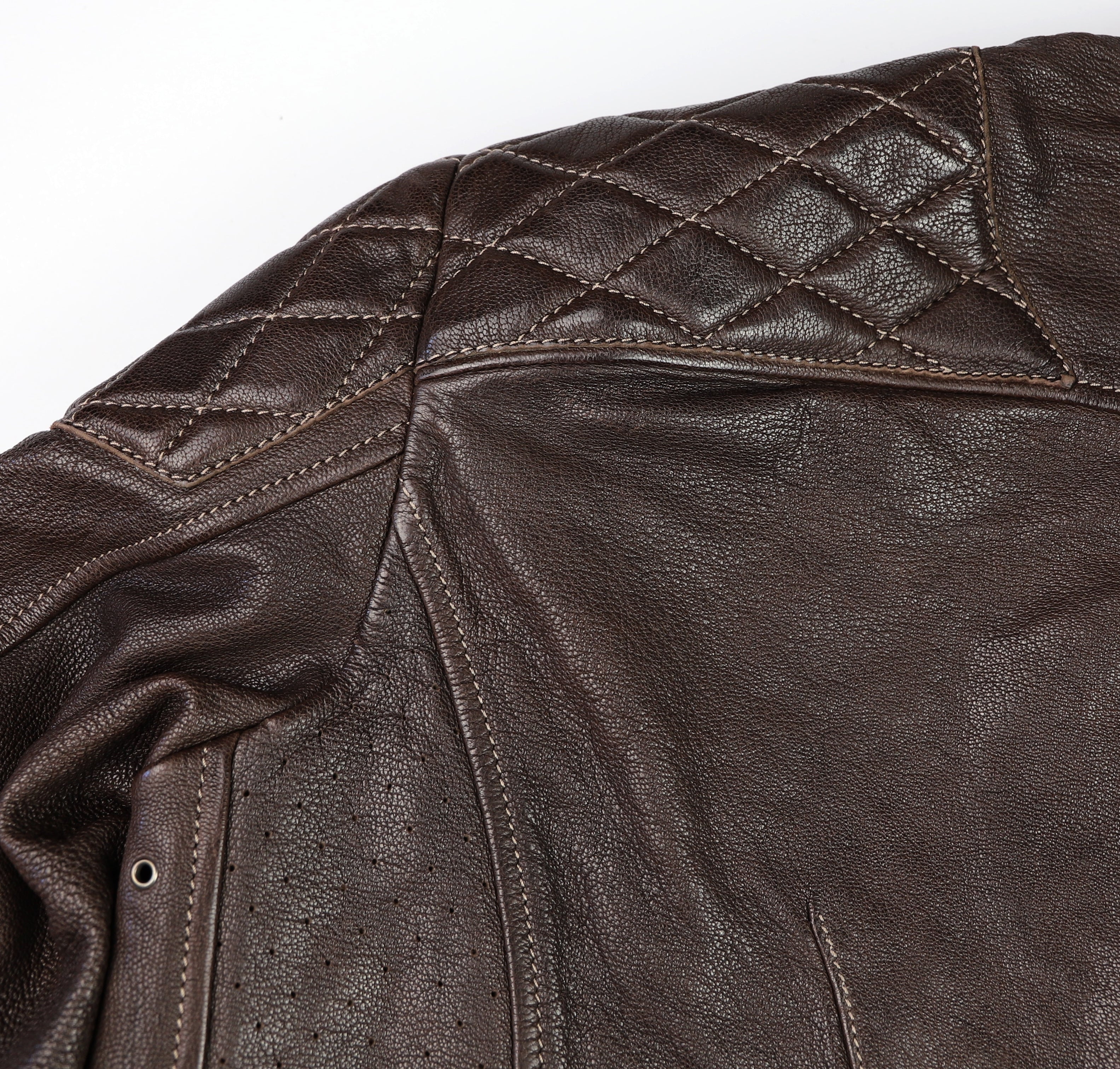 Thedi Maximos Cafe Racer, size Large, Brown Calabria Goatskin