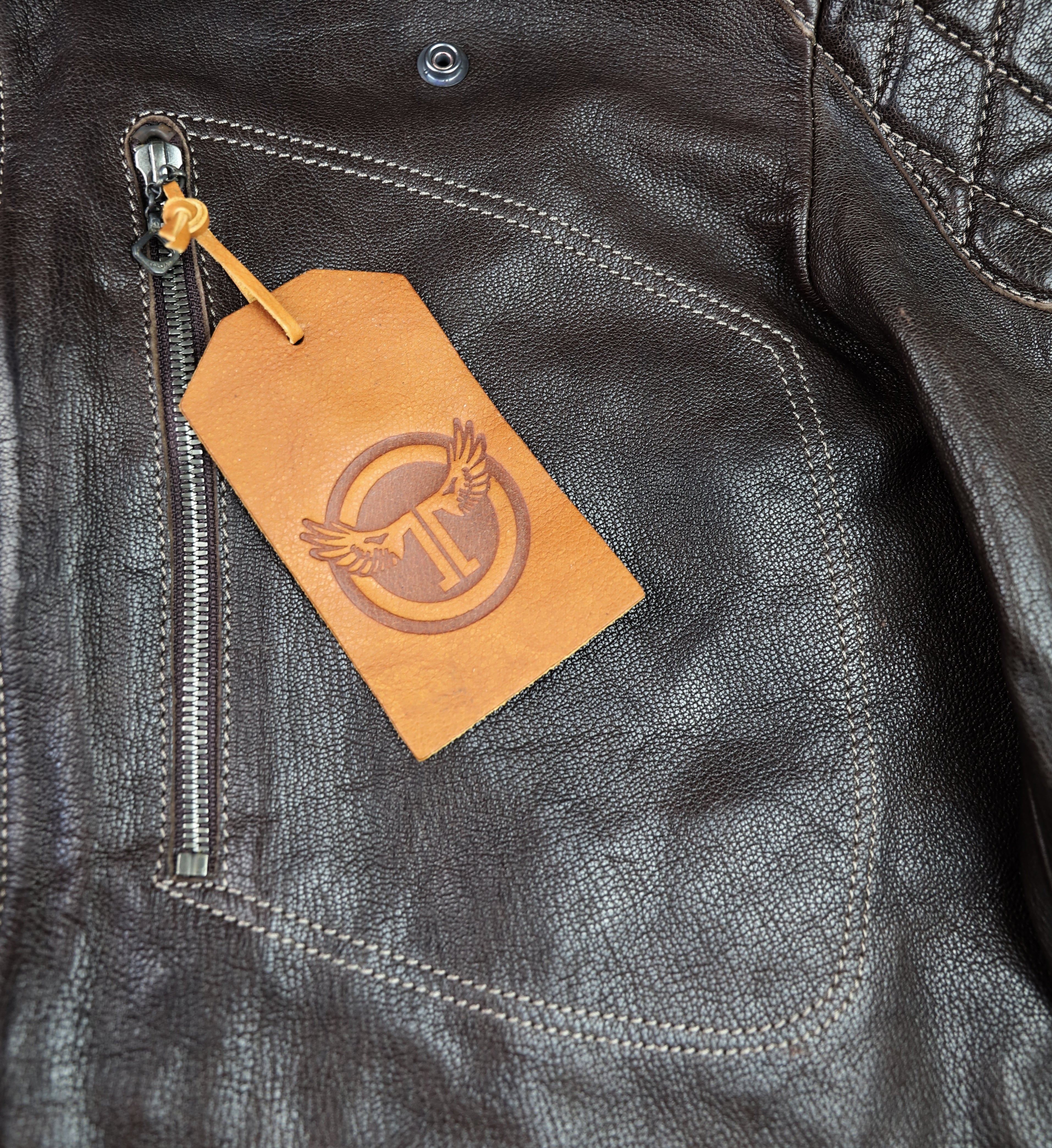 Thedi Maximos Cafe Racer, size Medium, Brown Calabria Goatskin