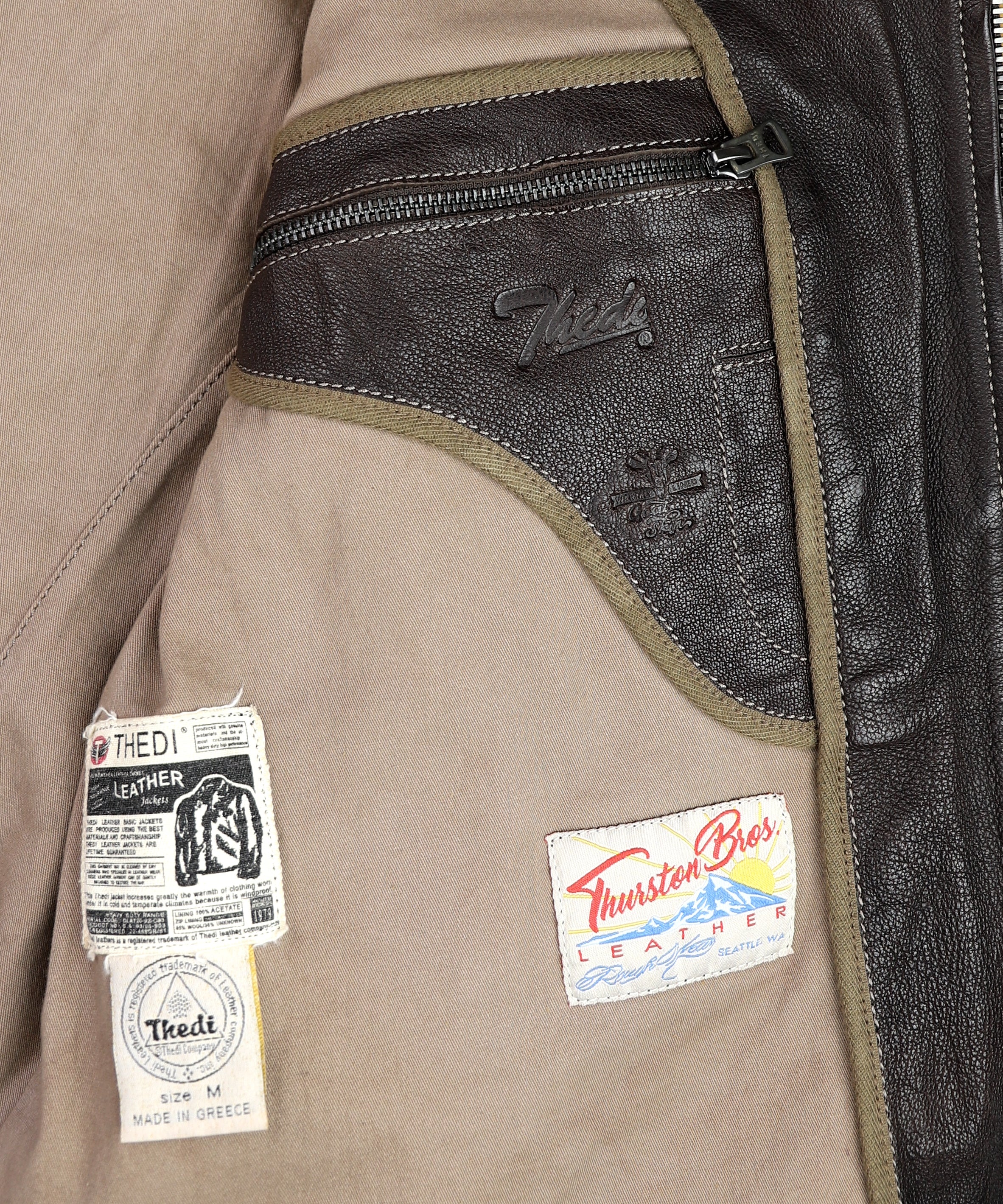 Thedi Maximos Cafe Racer, size Medium, Brown Calabria Goatskin