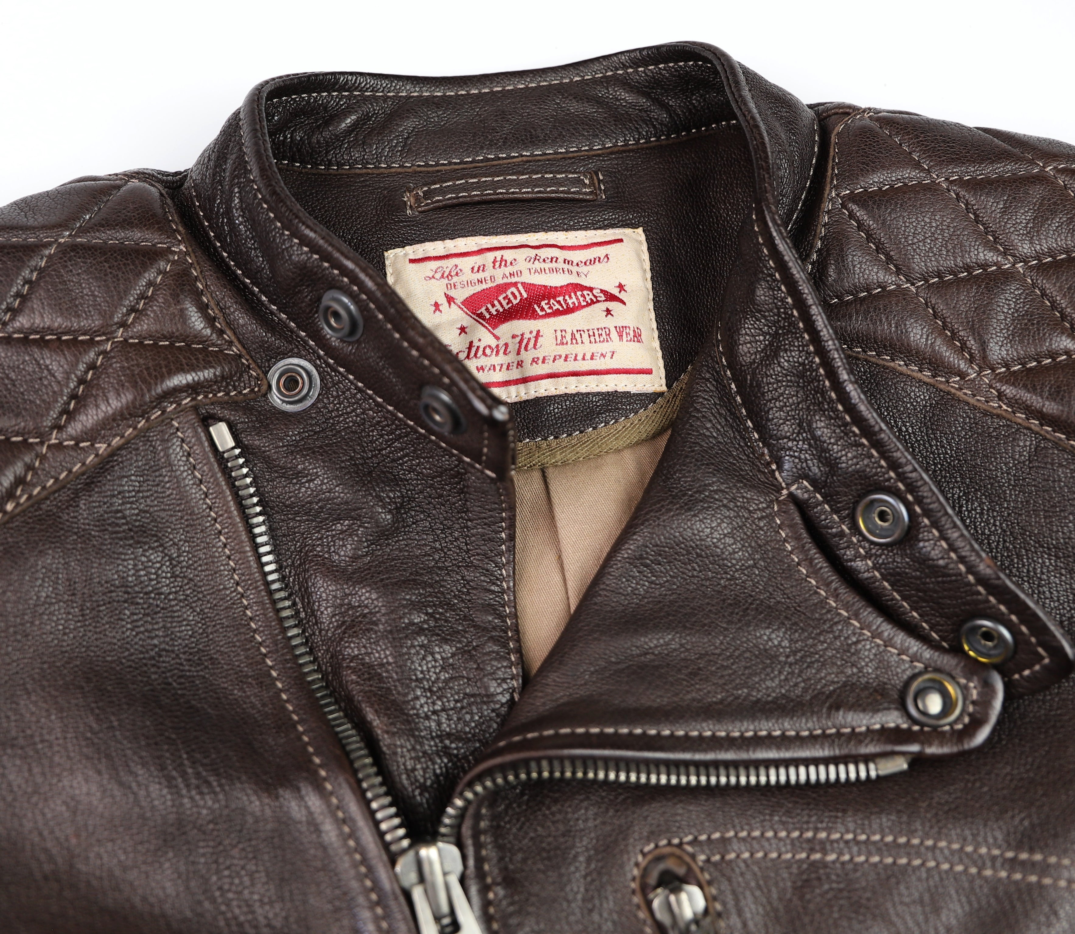 Thedi Maximos Cafe Racer, size Medium, Brown Calabria Goatskin