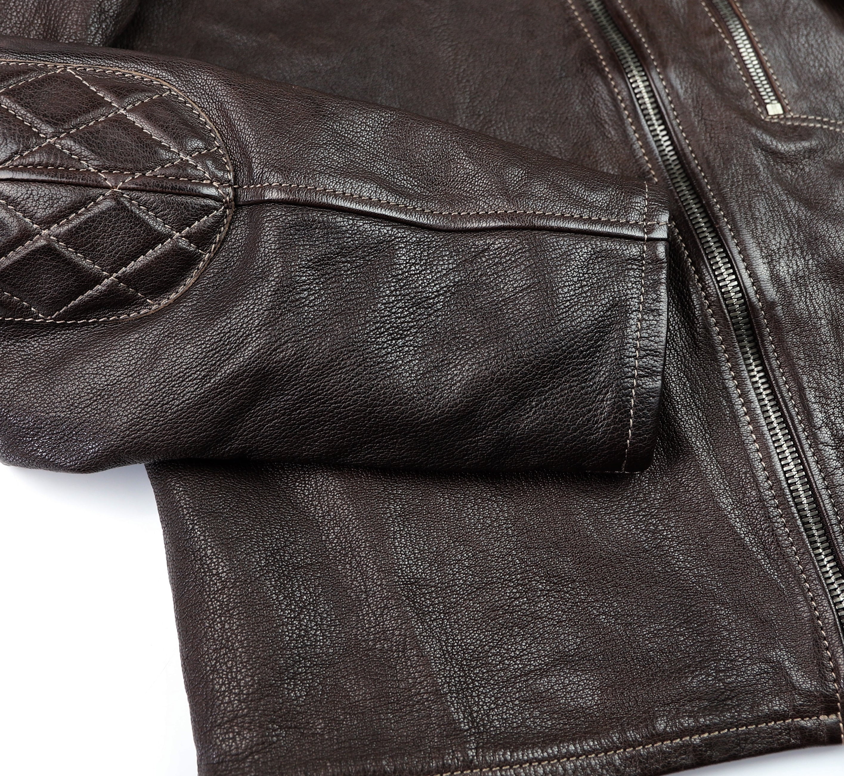 Thedi Maximos Cafe Racer, size XL, Brown Calabria Goatskin