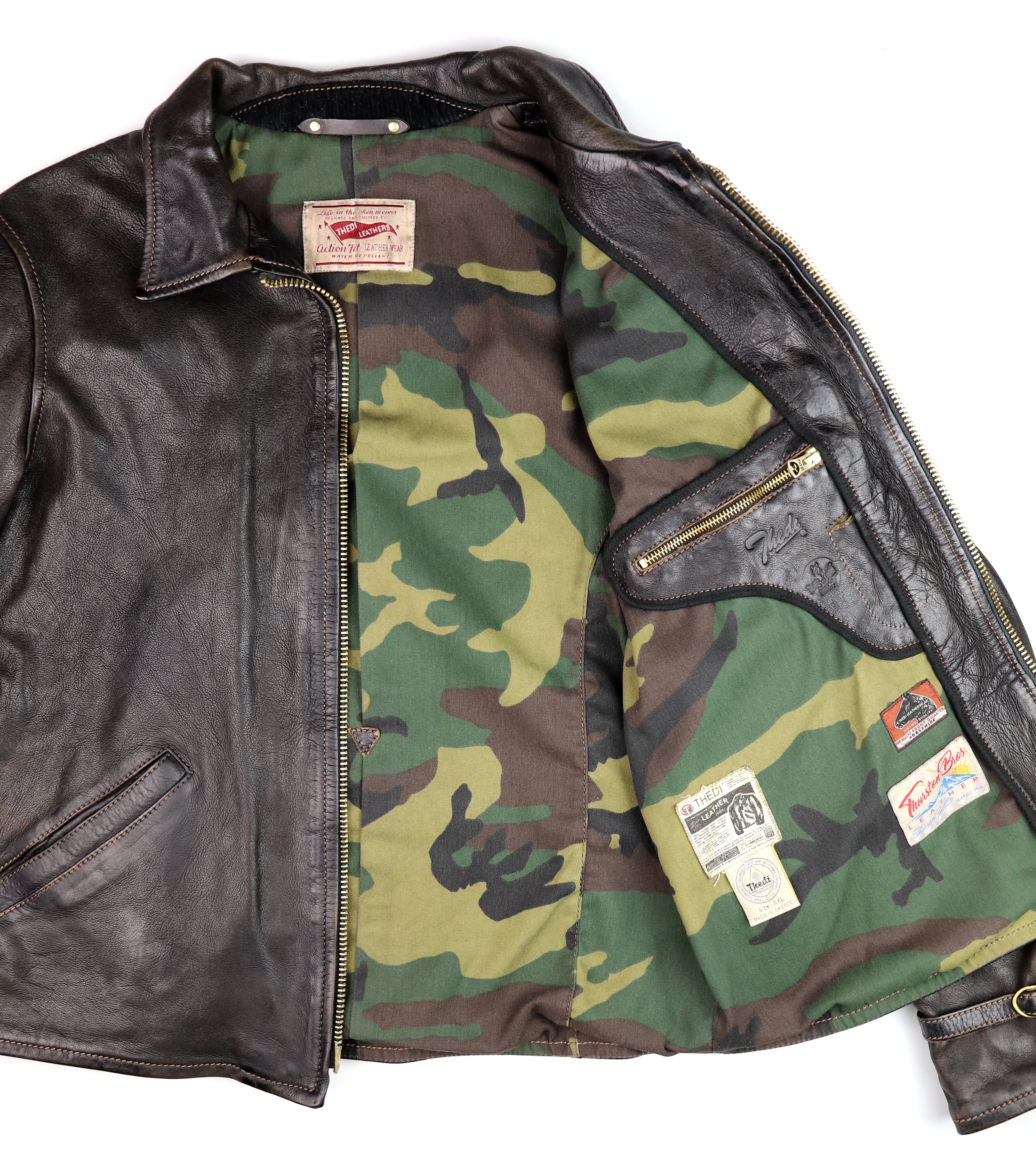 Thedi Memphis Jacket, size 2XL , Black Teacore Bruciato Horsehide