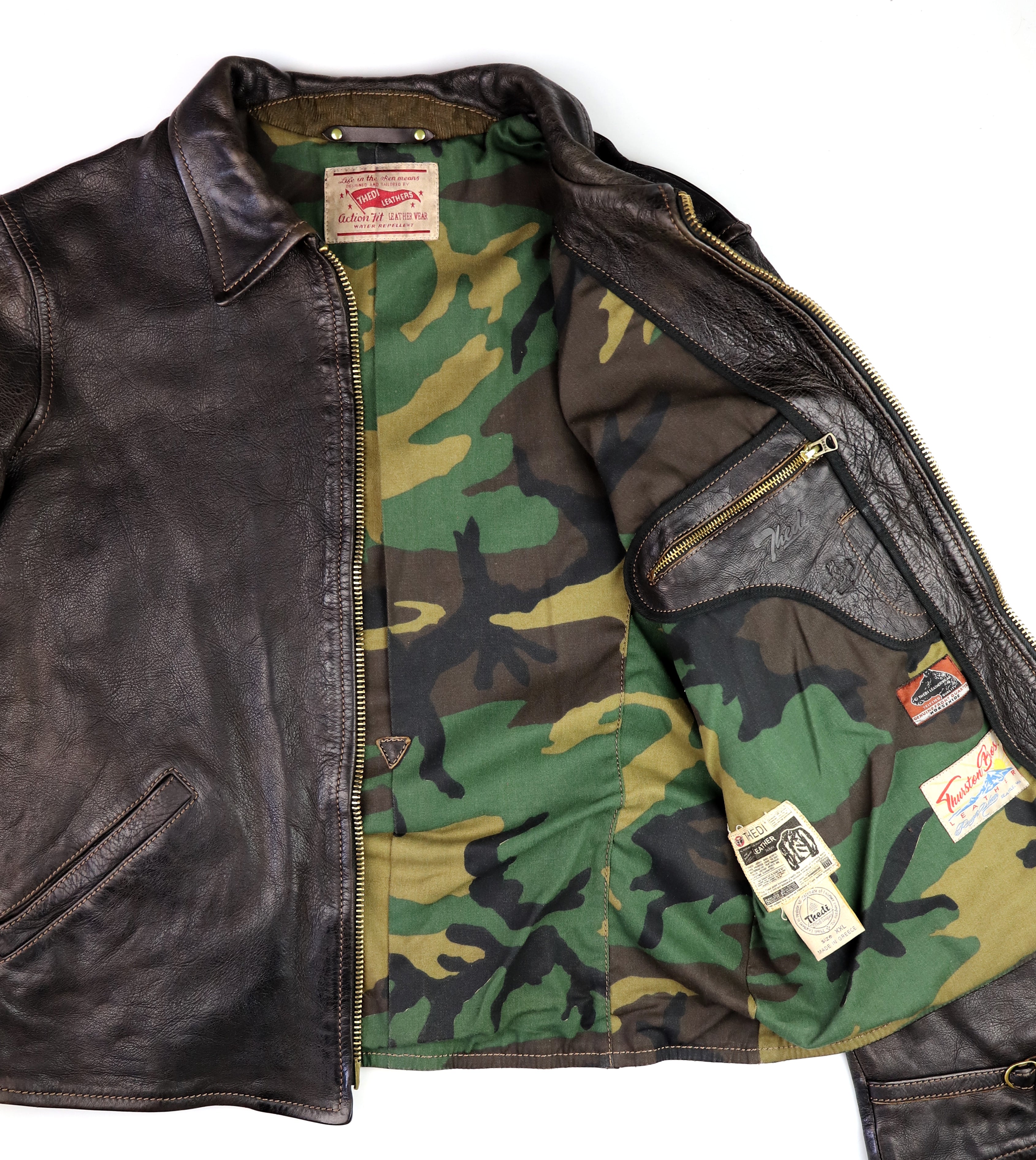 Thedi Memphis Jacket, size 2XL, Black Teacore Bruciato Horsehide