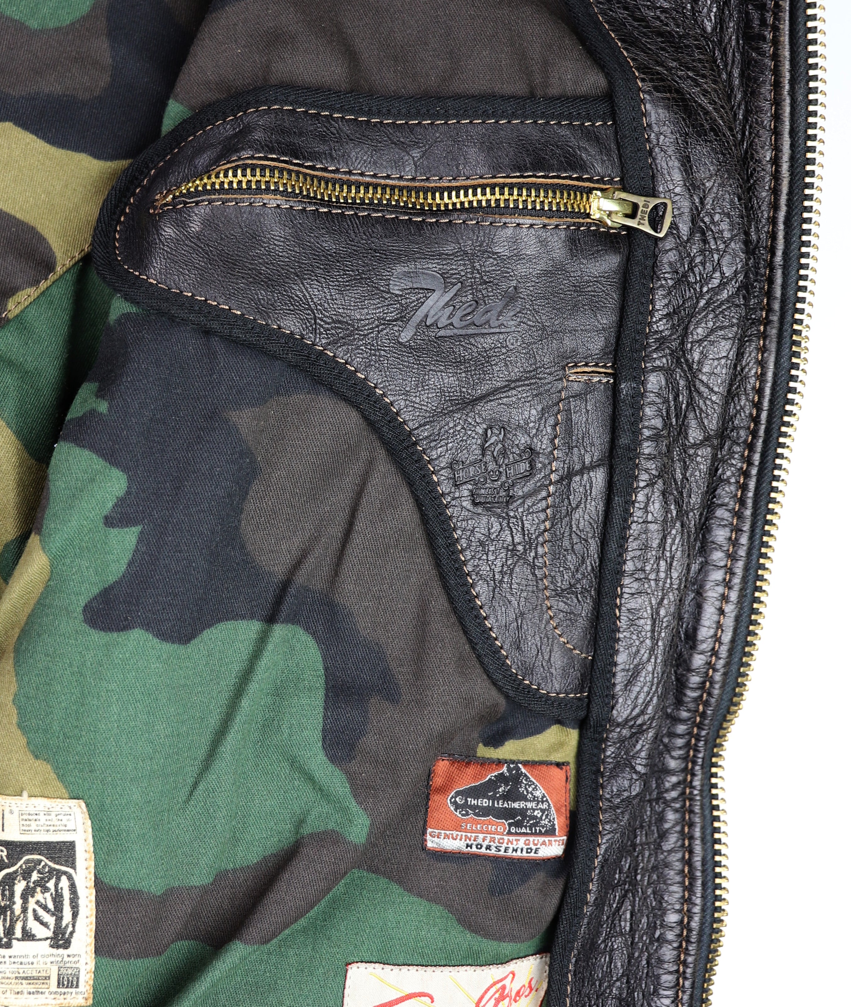 Thedi Memphis Jacket, size 2XL, Black Teacore Bruciato Horsehide