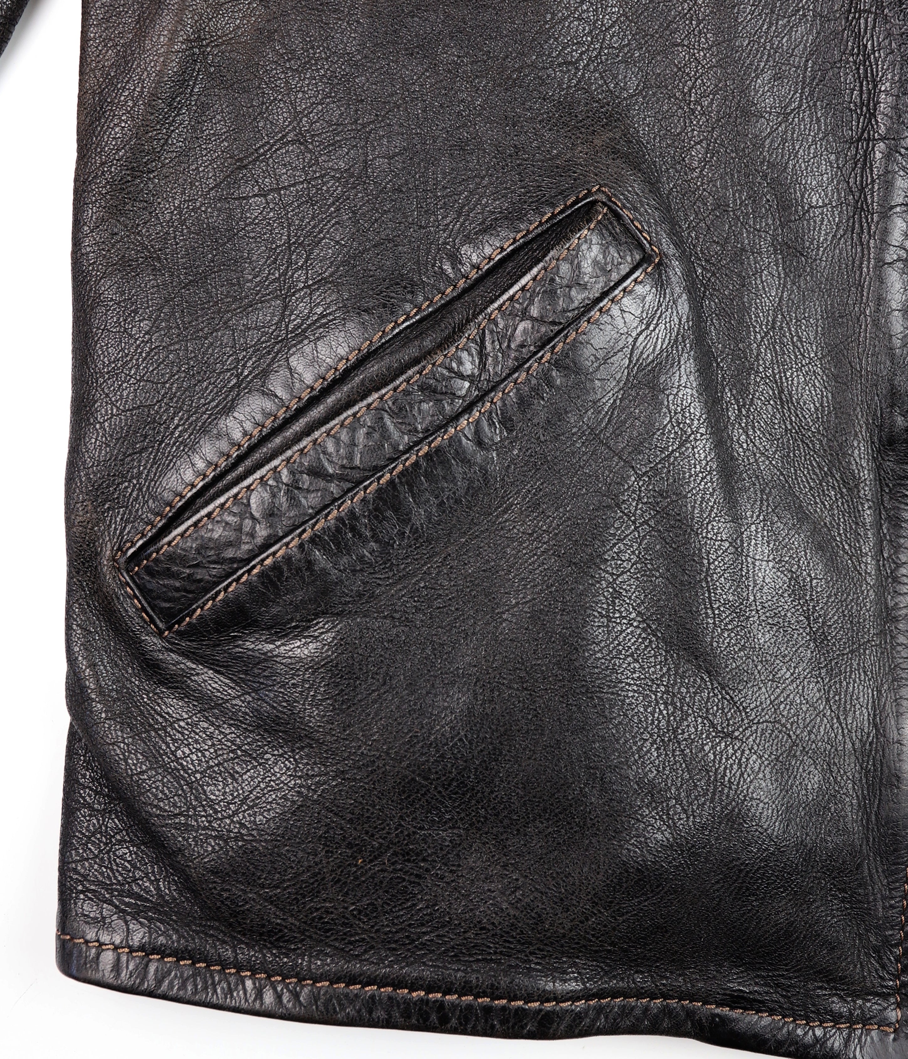 Thedi Memphis Jacket, size Large, Black Teacore Bruciato Horsehide