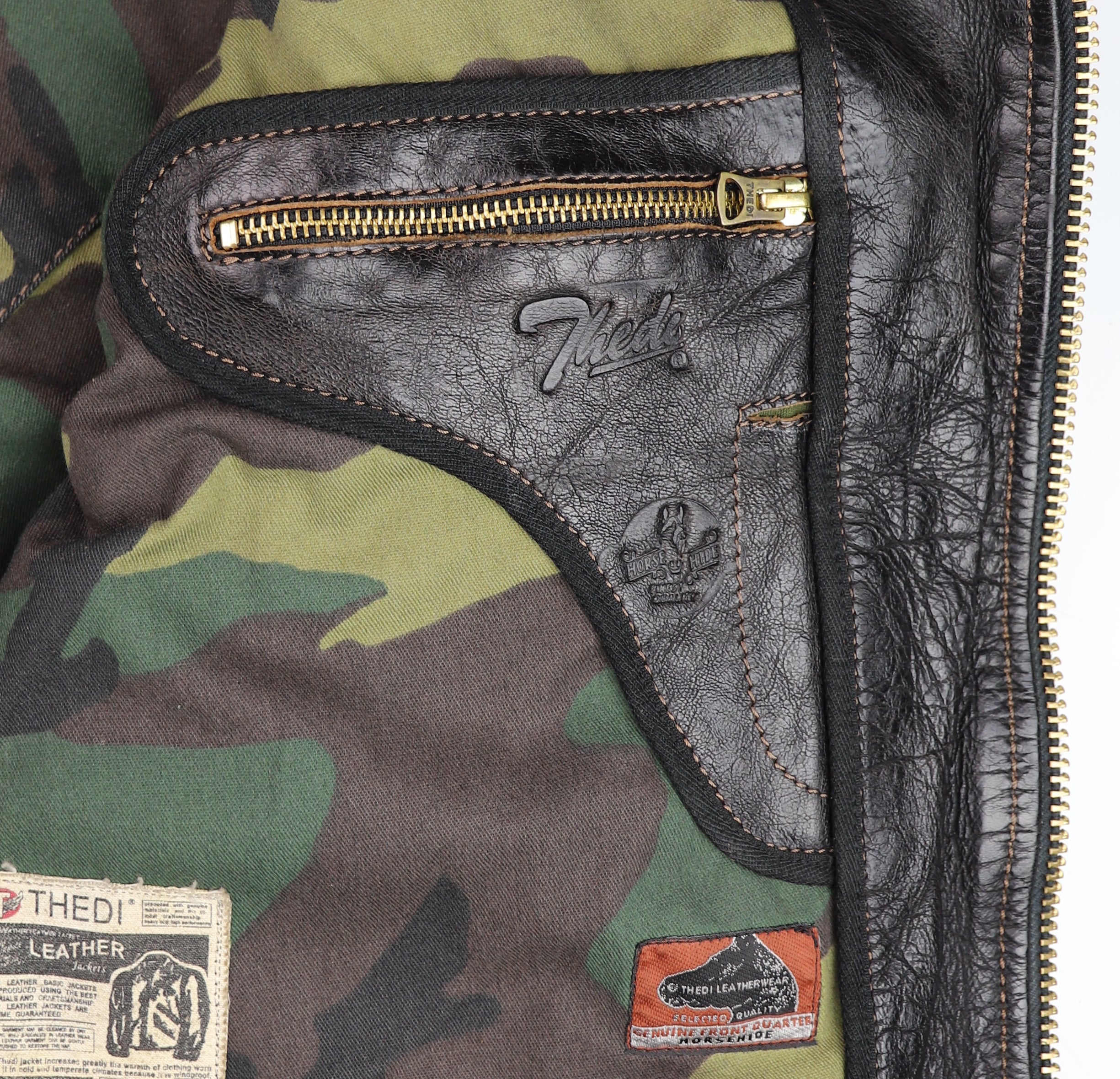 Thedi Memphis Jacket, size Large, Black Teacore Bruciato Horsehide