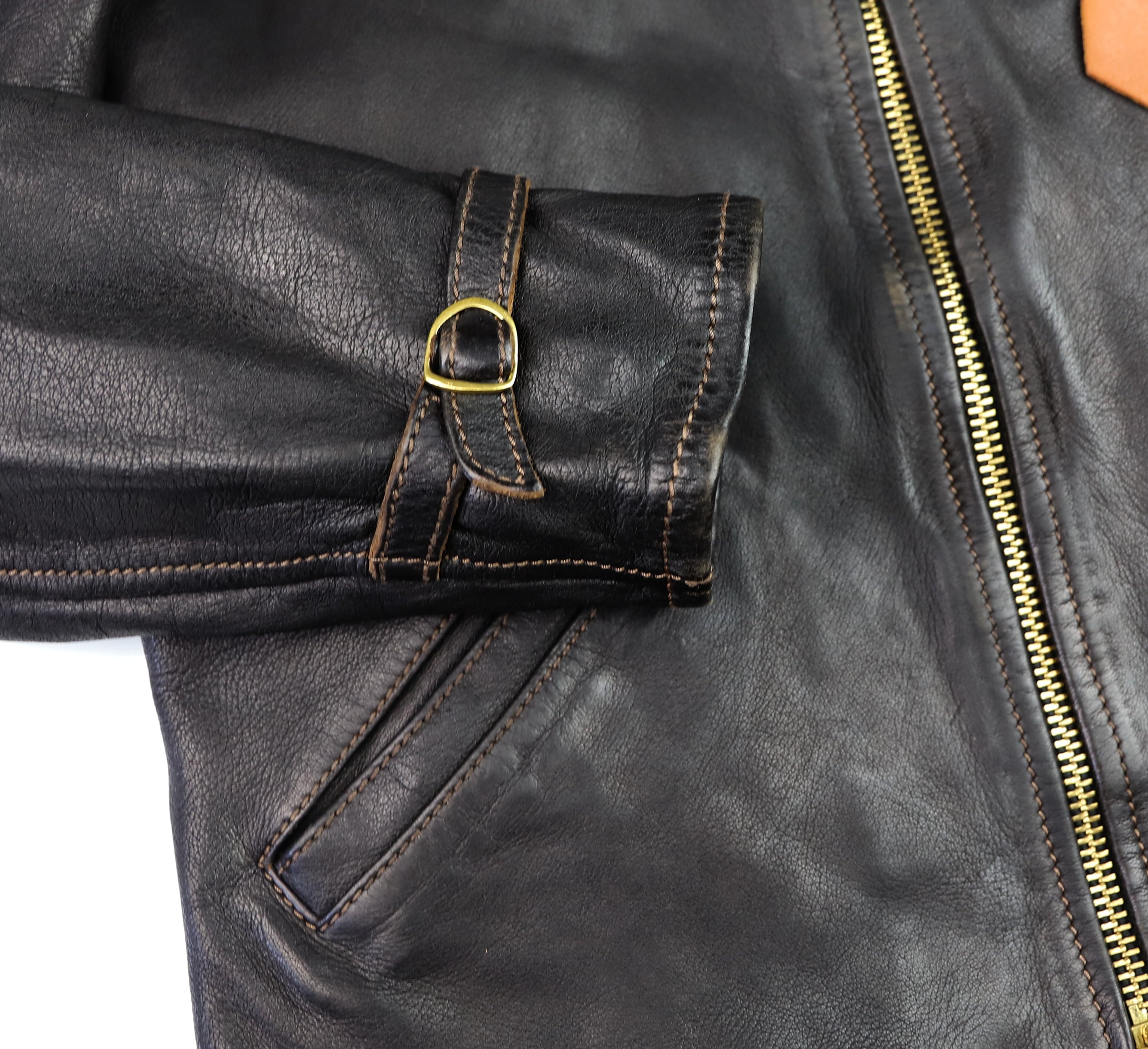 Thedi Memphis Jacket, size Medium, Black Teacore Bruciato Horsehide