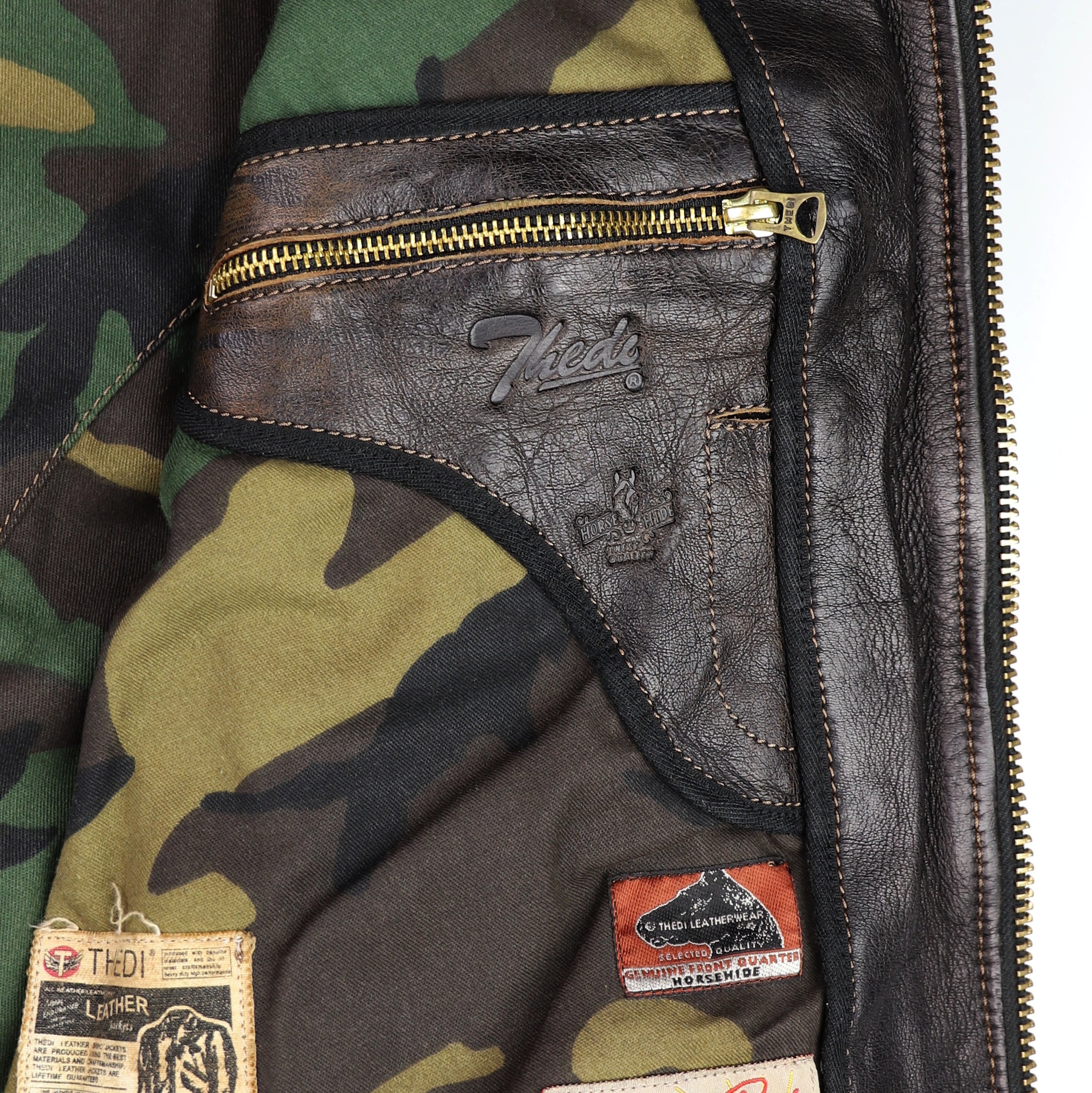 Thedi Memphis Jacket, size Medium, Black Teacore Bruciato Horsehide