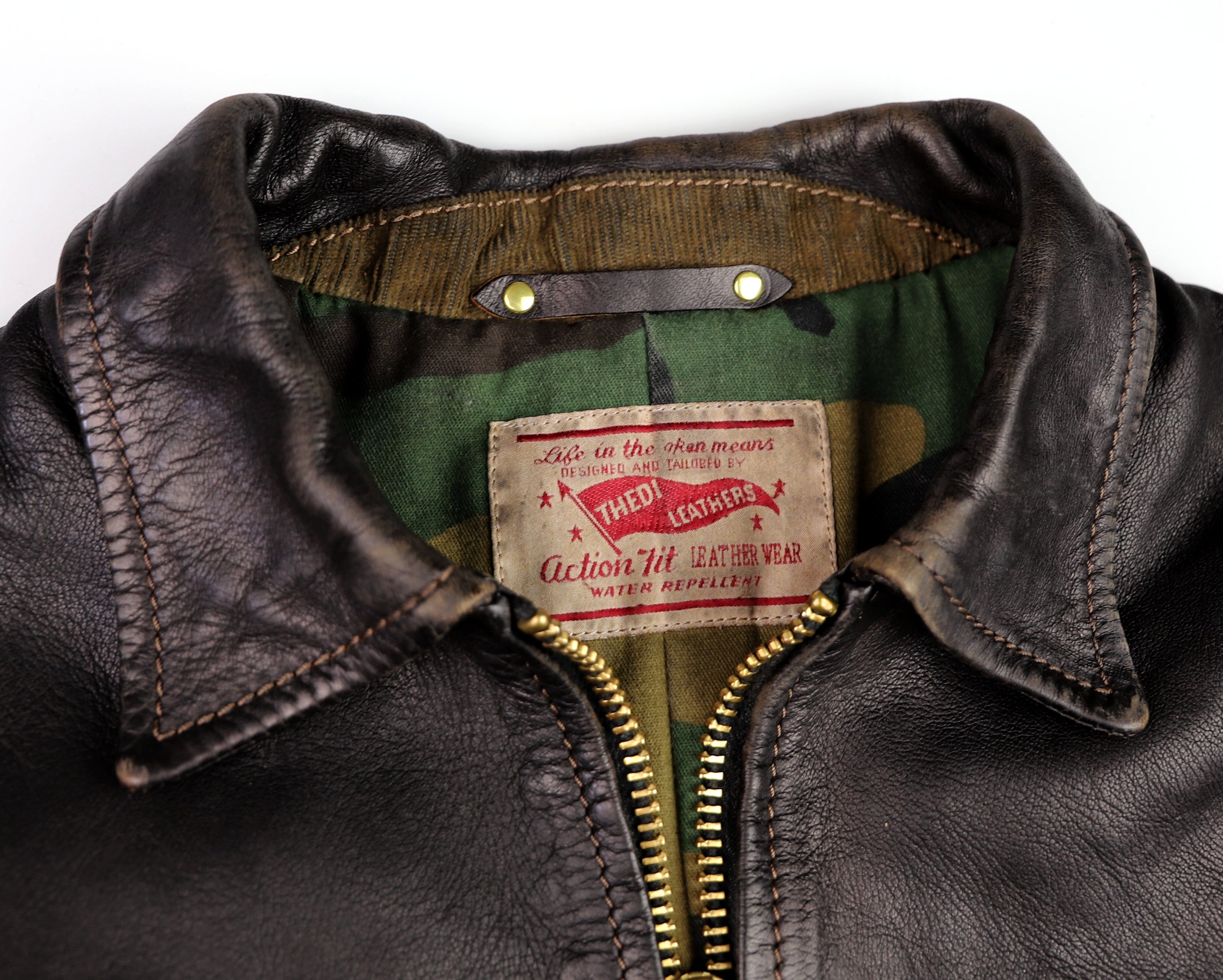 Thedi Memphis Jacket, size Medium, Black Teacore Bruciato Horsehide