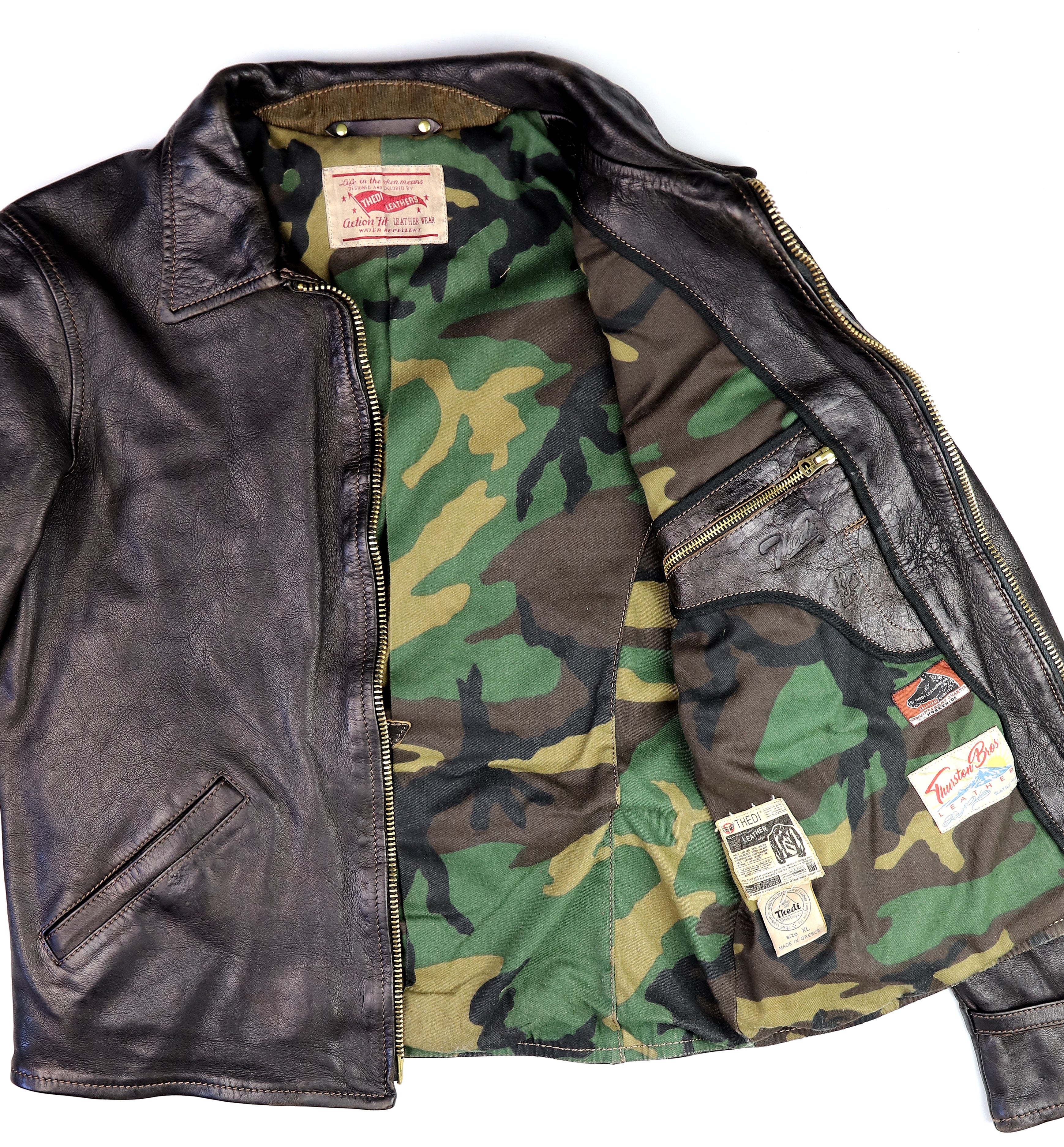 Thedi Memphis Jacket, size XL, Black Teacore Bruciato Horsehide