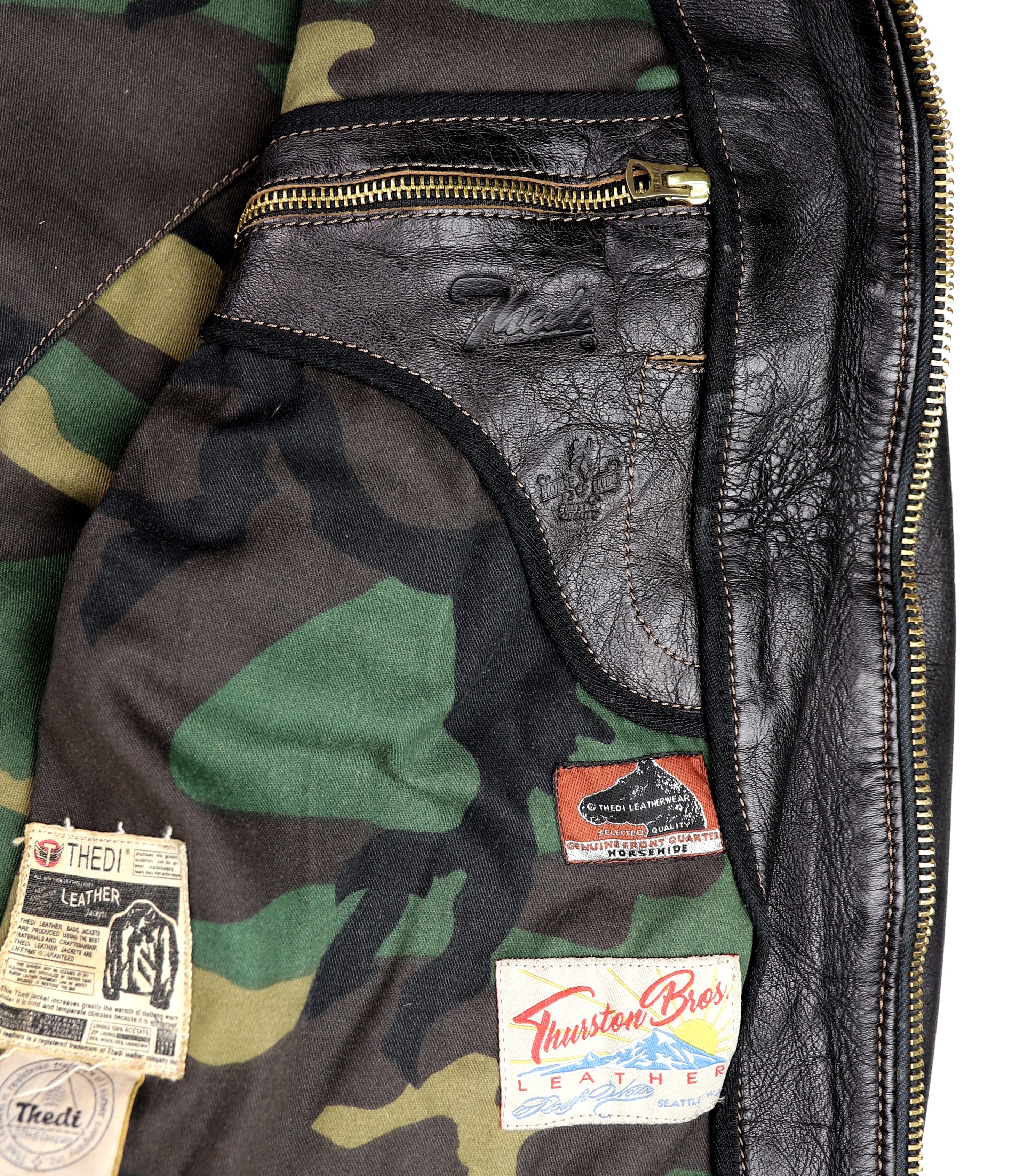 Thedi Memphis Jacket, size XL, Black Teacore Bruciato Horsehide