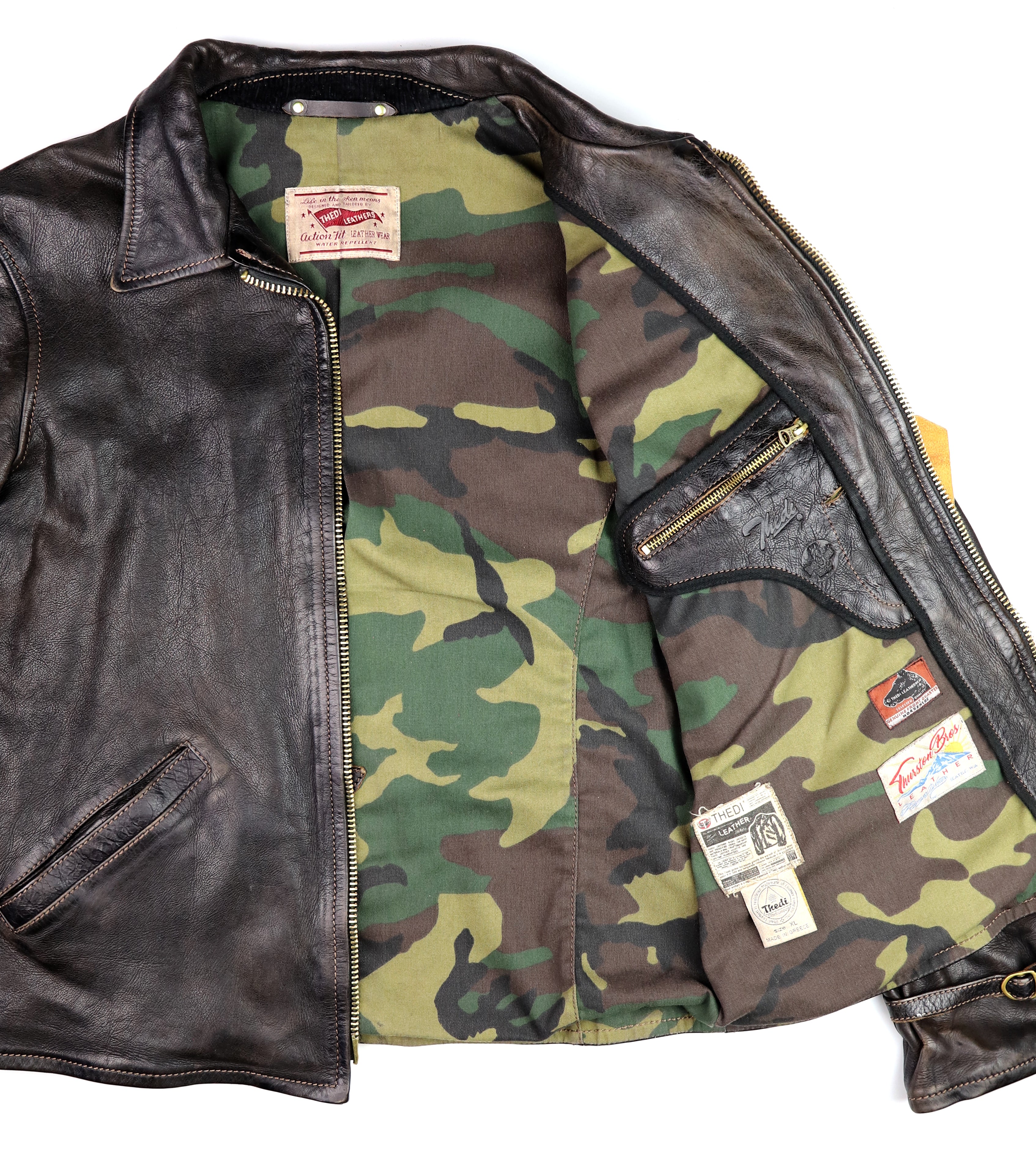 Thedi Memphis Jacket, size XL , Black Teacore Bruciato Horsehide