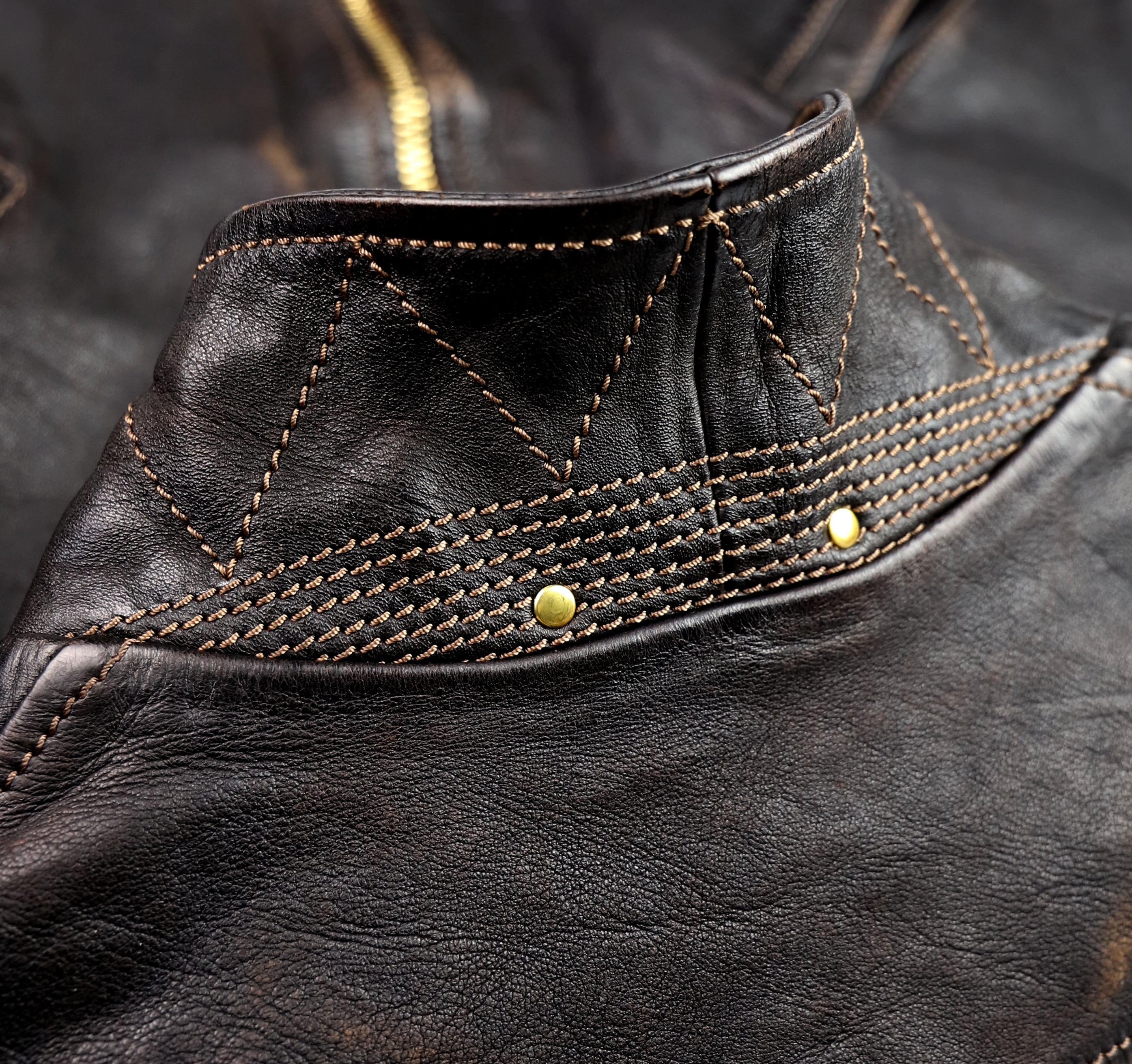 Thedi Memphis Jacket, size 2XL, Chestnut Bruciato Horsehide