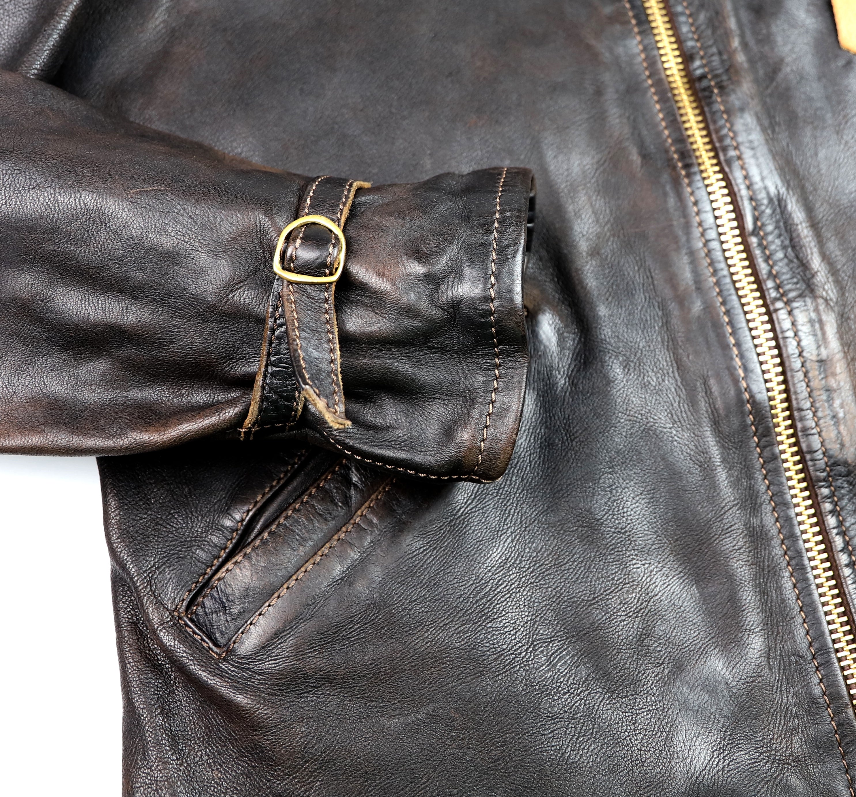 Thedi Memphis Jacket, size Large, Chestnut Bruciato Horsehide