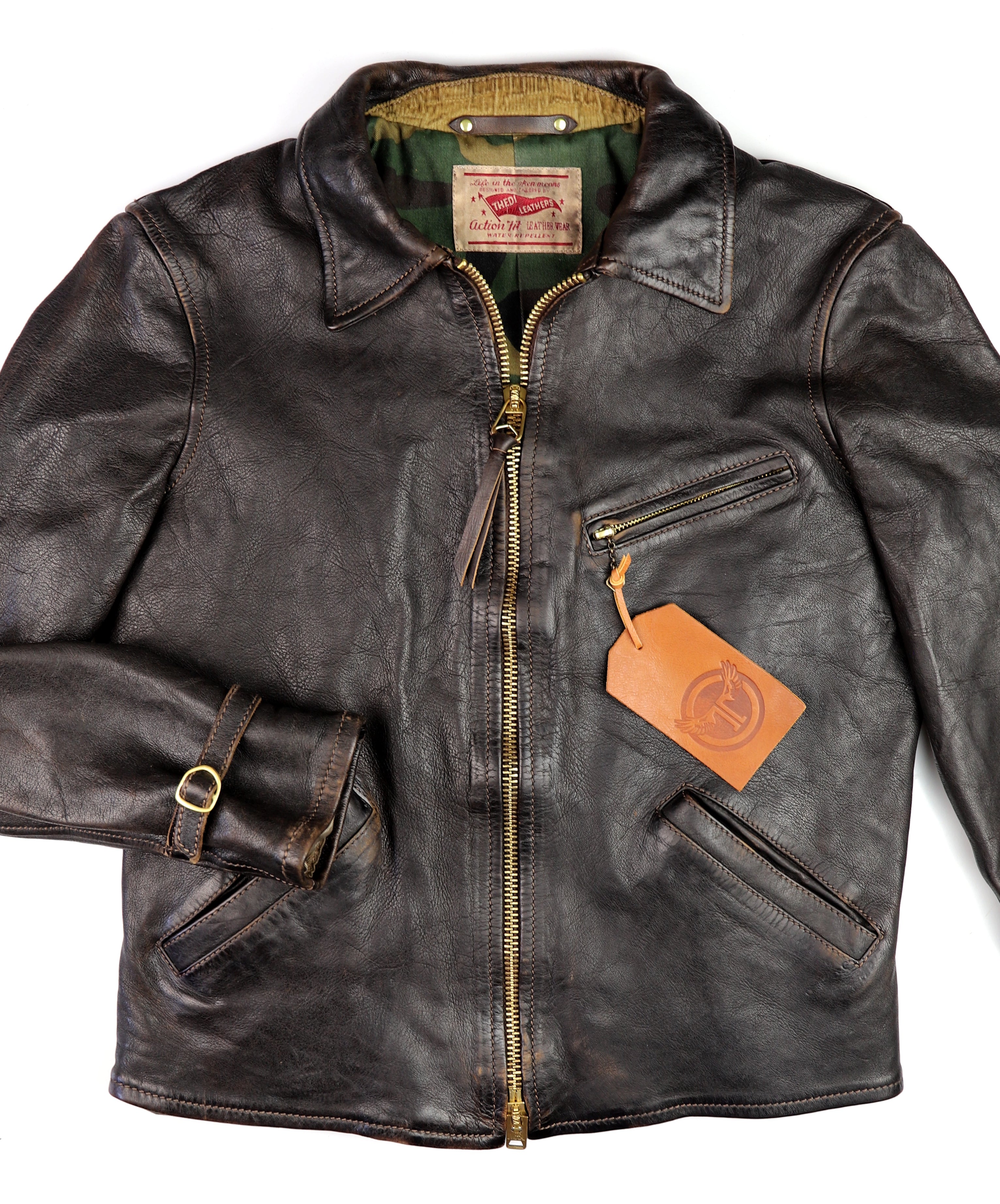 Thedi Memphis Jacket, size Medium, Chestnut Bruciato Horsehide