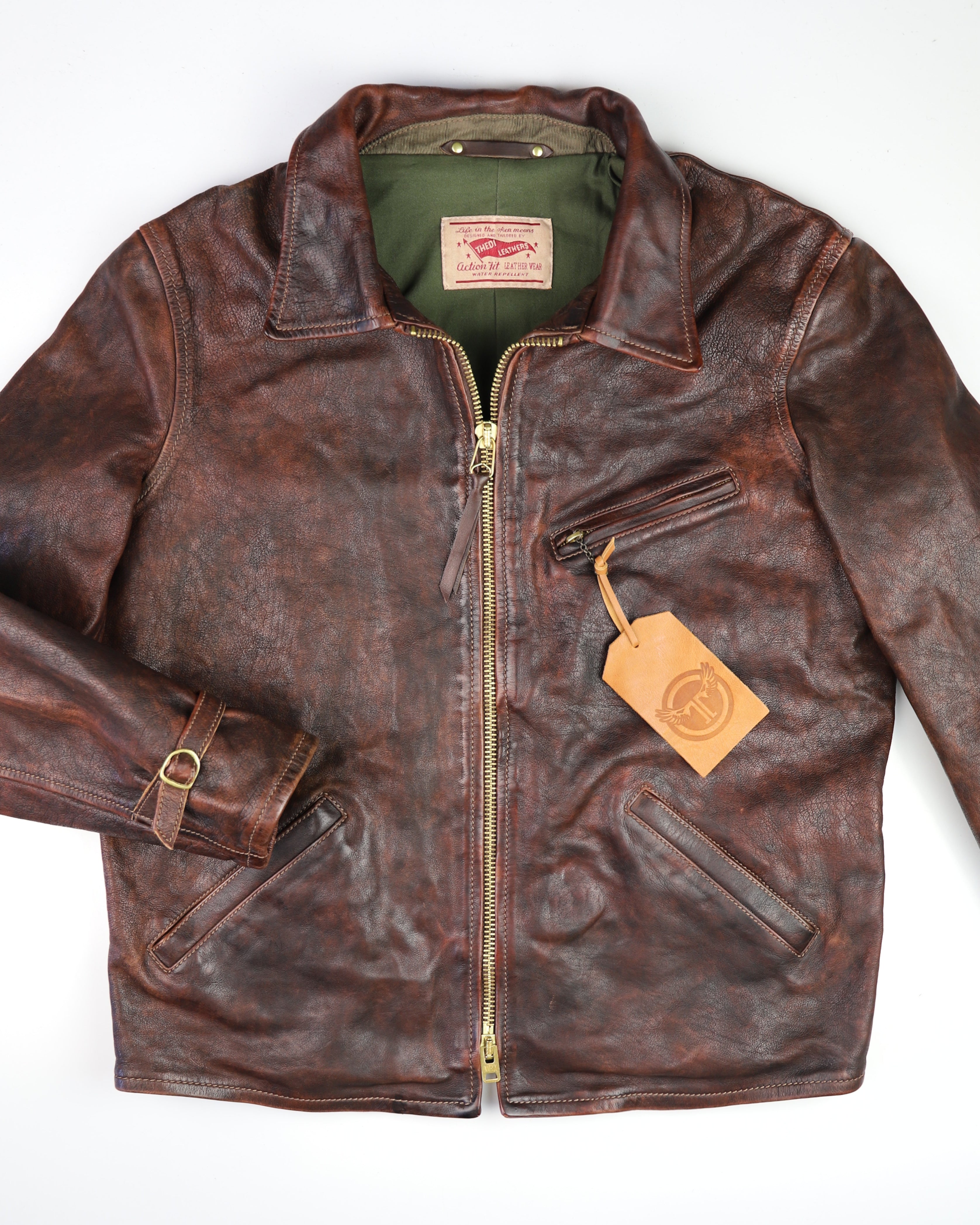 Thedi Memphis Half Belt, size 2XL, Hand Dyed Cocoa Toscano