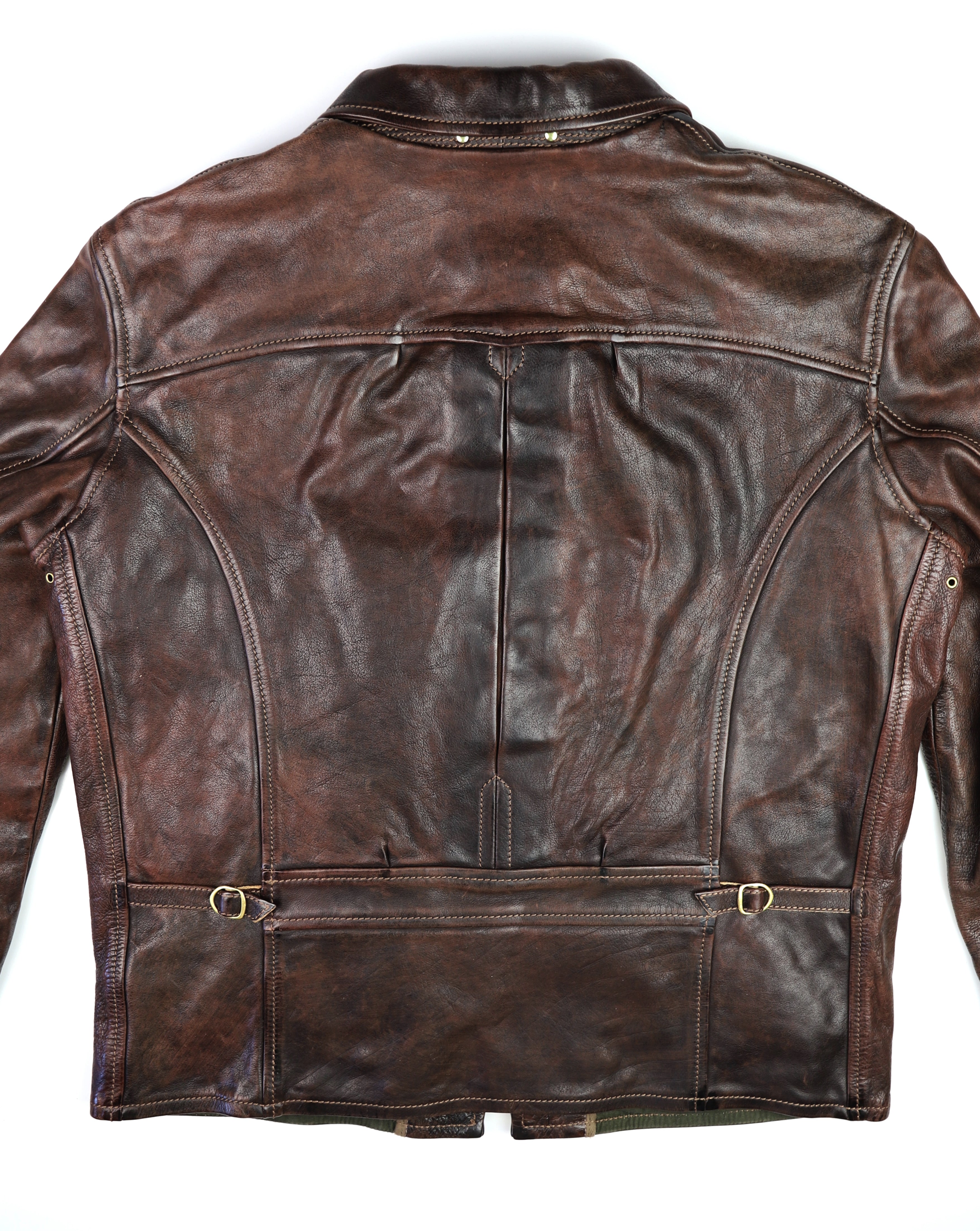 Thedi Memphis Half Belt, size 2XL, Hand Dyed Cocoa Toscano Buffalo