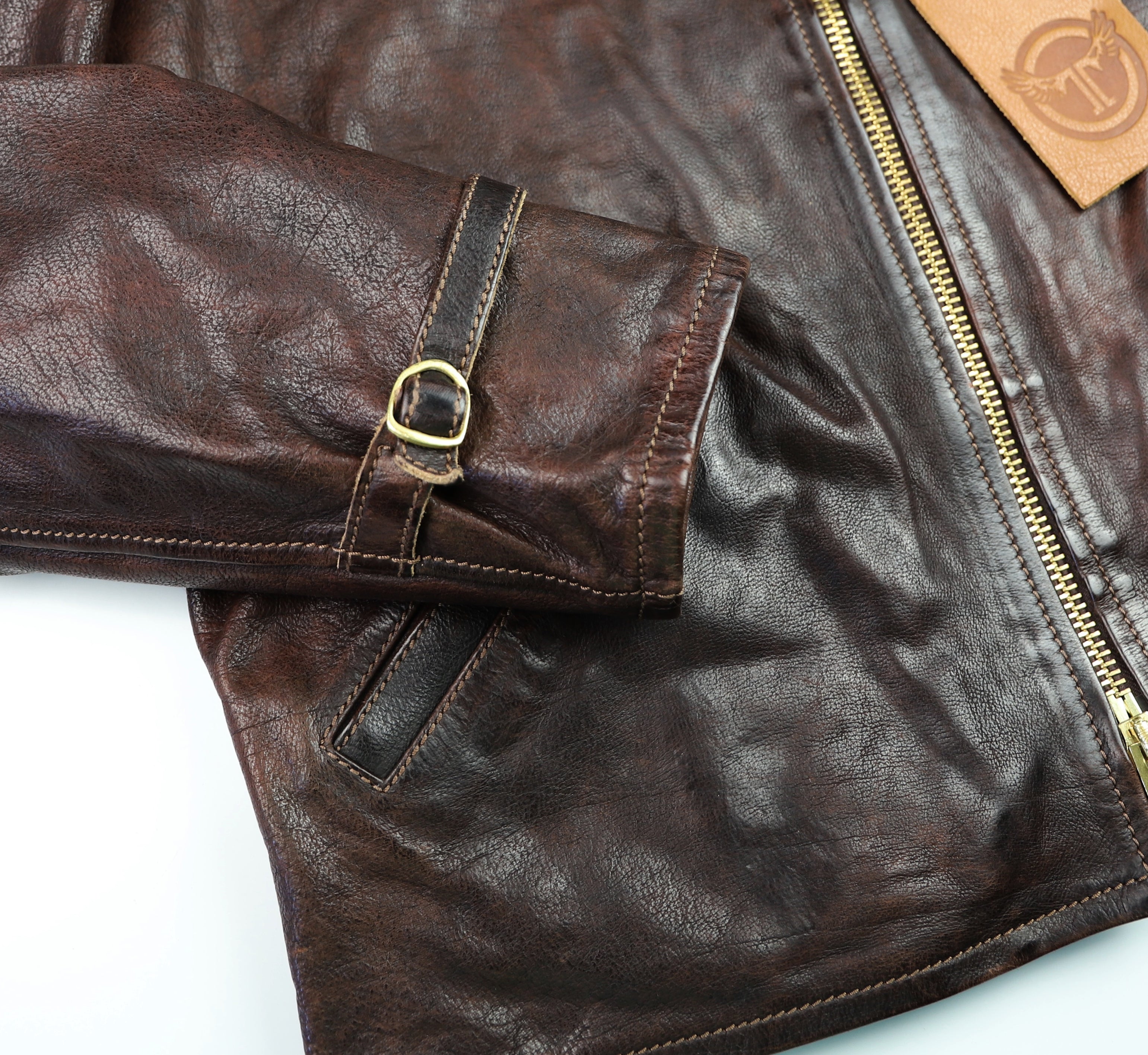 Thedi Memphis Half Belt, size 2XL, Hand Dyed Cocoa Toscano Buffalo