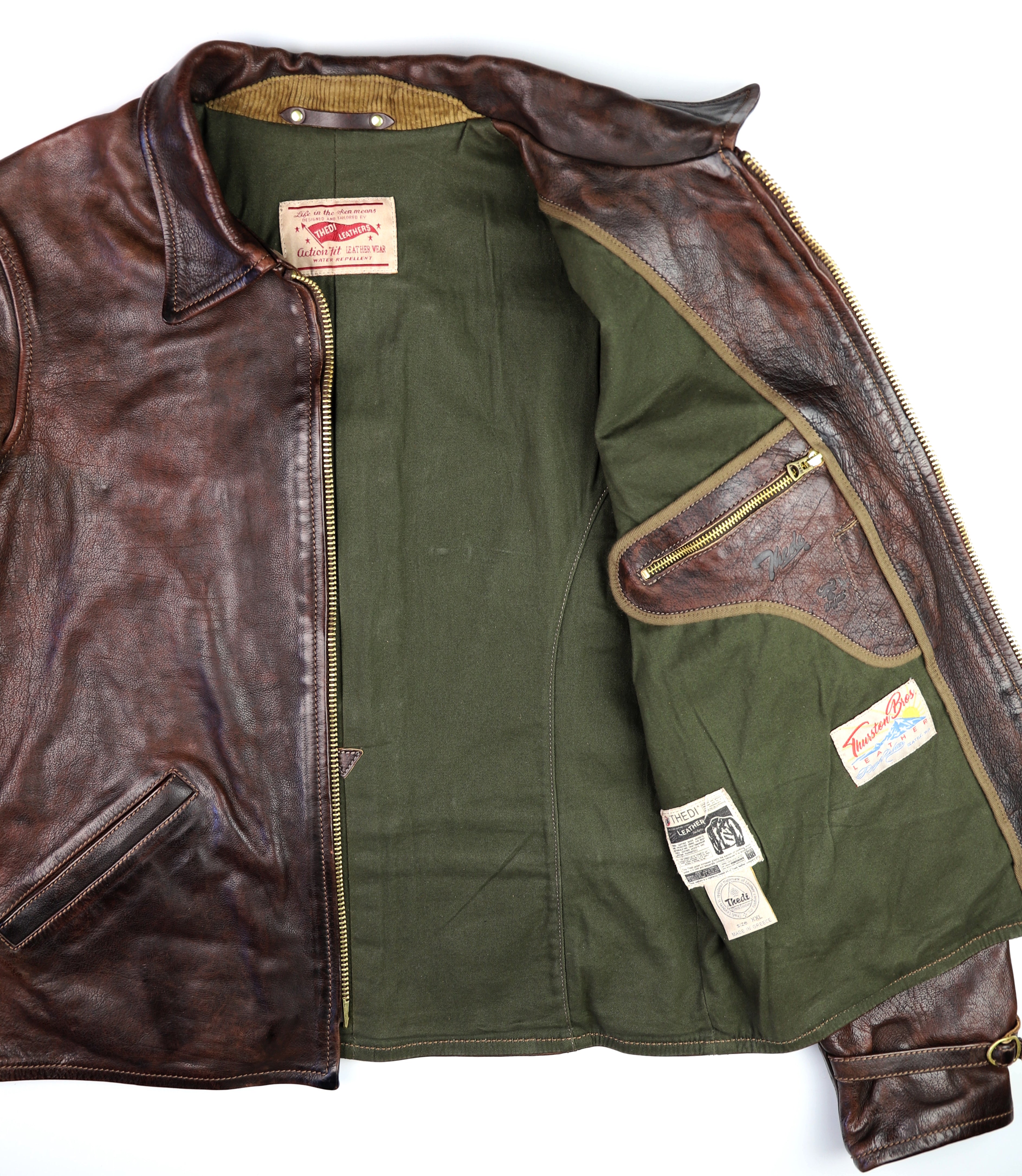 Thedi Memphis Half Belt, size 2XL, Hand Dyed Cocoa Toscano Buffalo