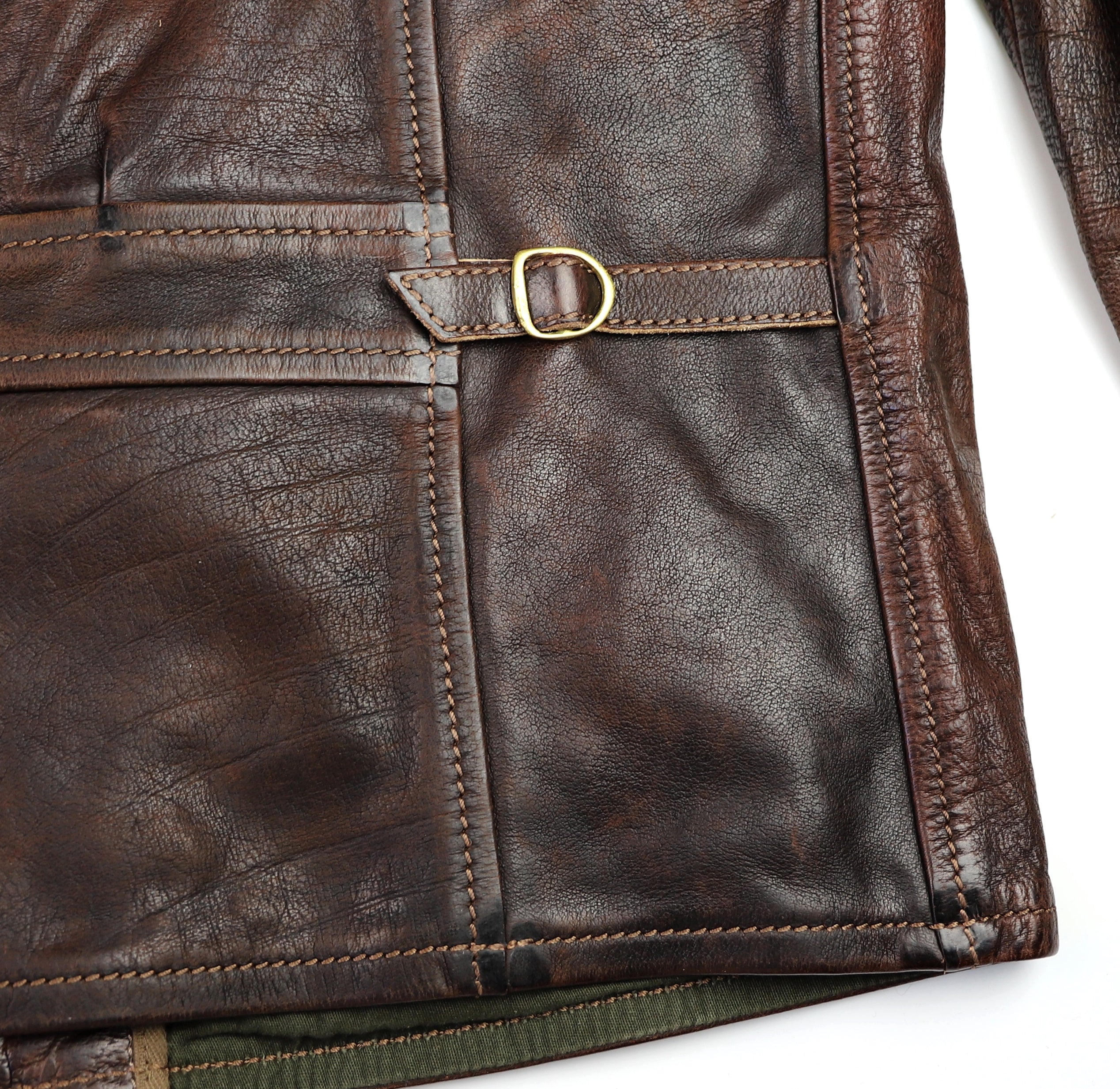 Thedi Memphis Half Belt, size 2XL, Hand Dyed Cocoa Toscano Buffalo