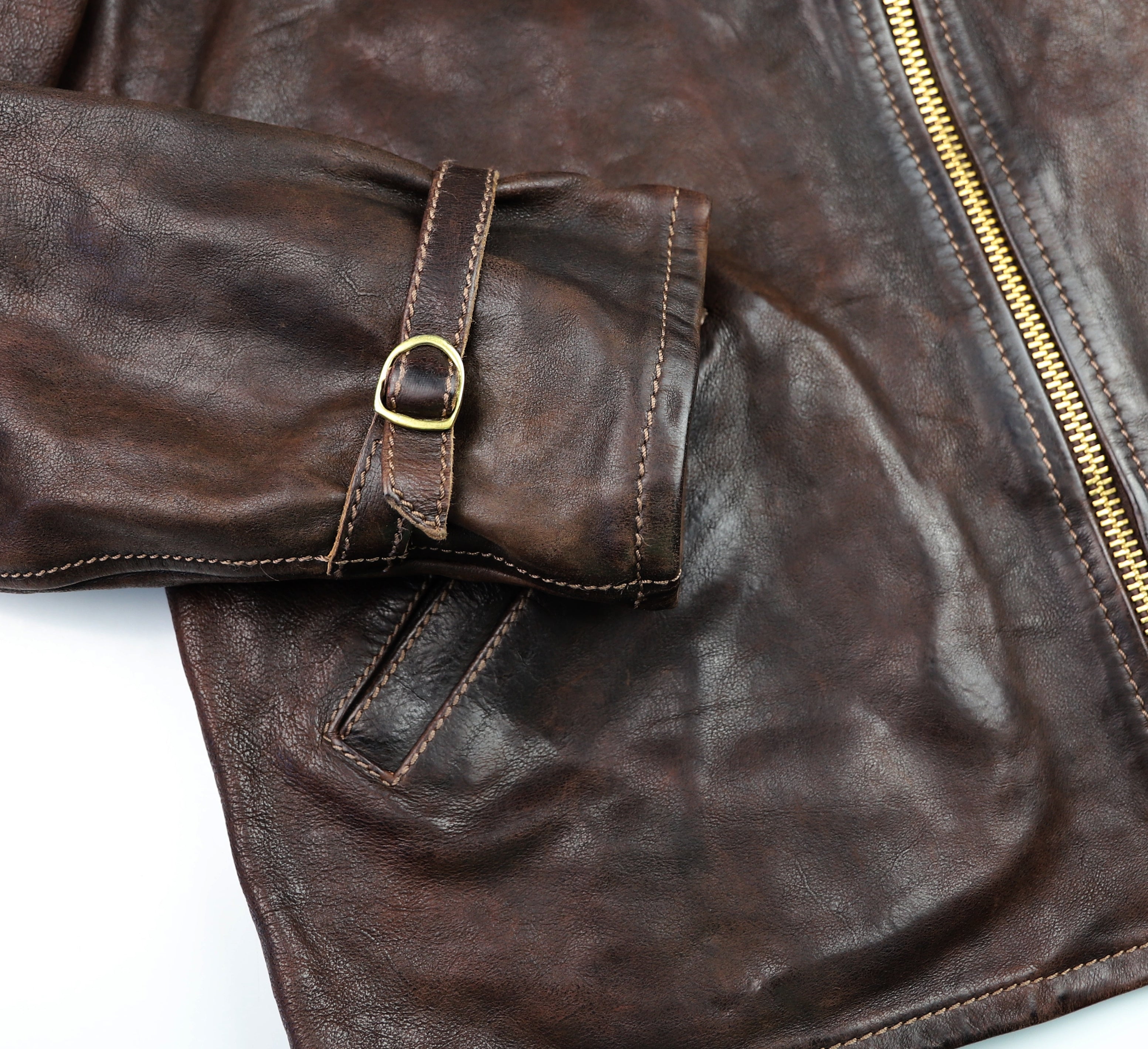 Thedi Memphis Half Belt, size 2XL, Hand Dyed Cocoa Toscano Buffalo