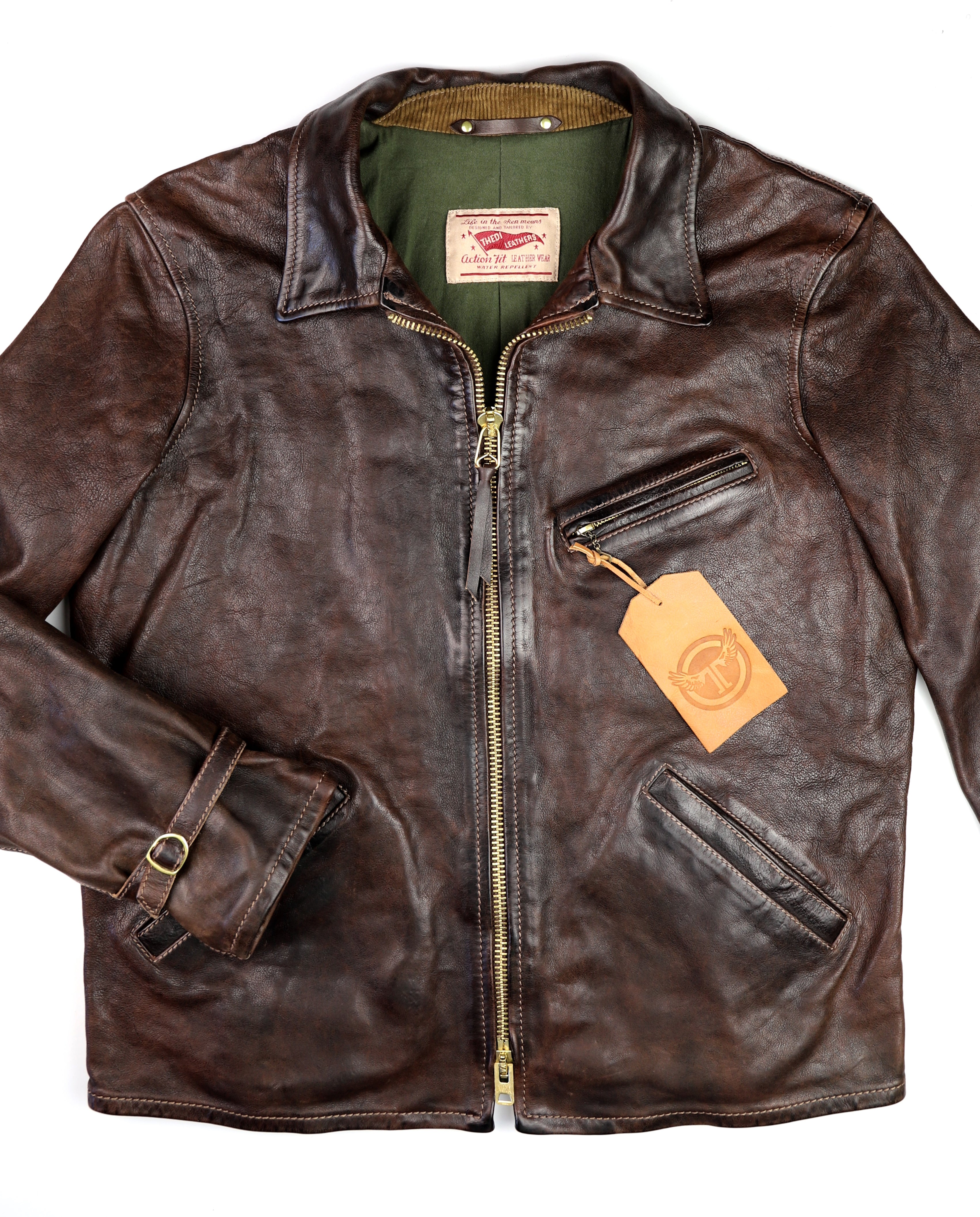 Thedi Memphis Half Belt, size 2XL, Hand Dyed Cocoa Toscano Buffalo