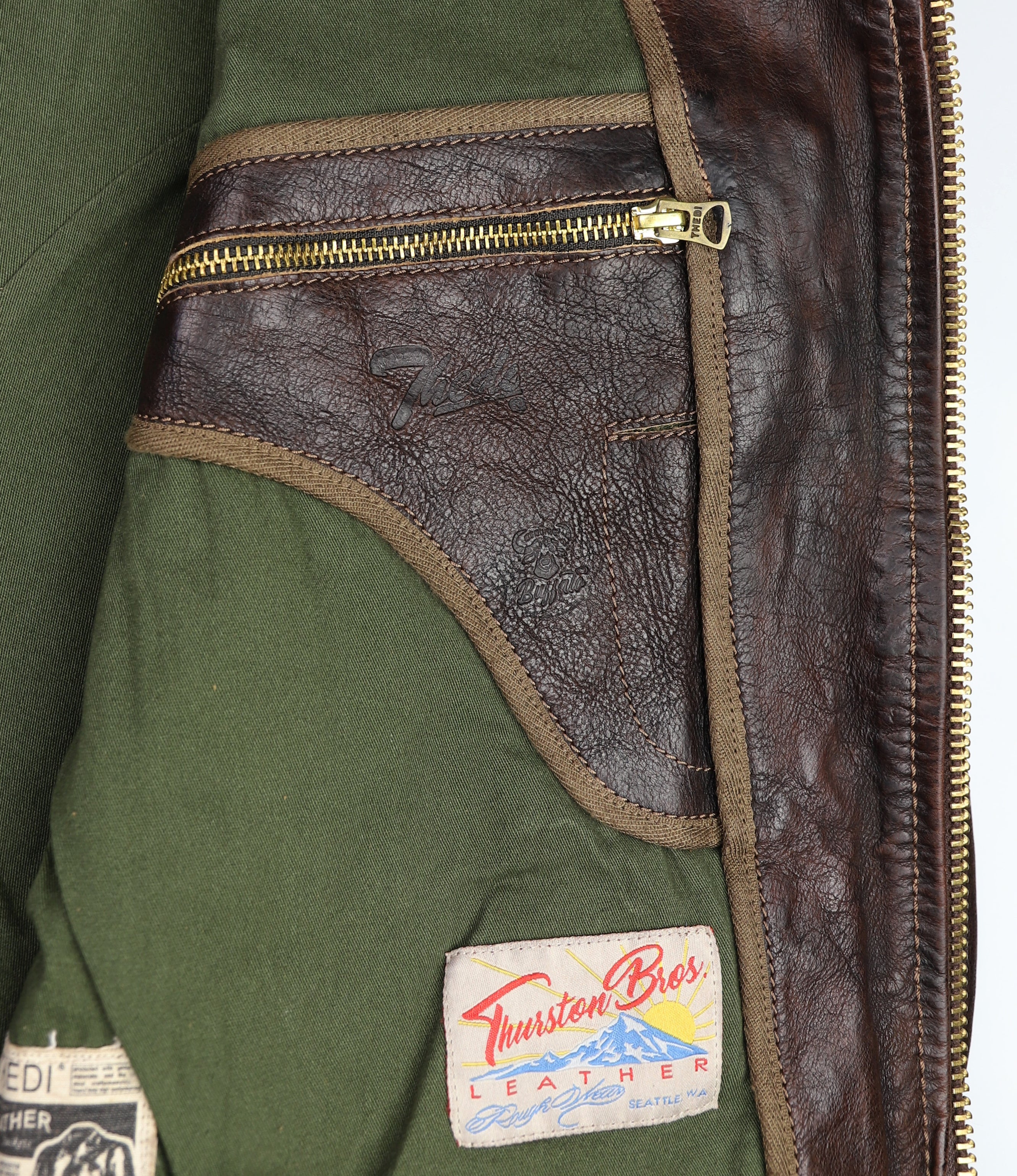 Thedi Memphis Half Belt, size 2XL, Hand Dyed Cocoa Toscano Buffalo