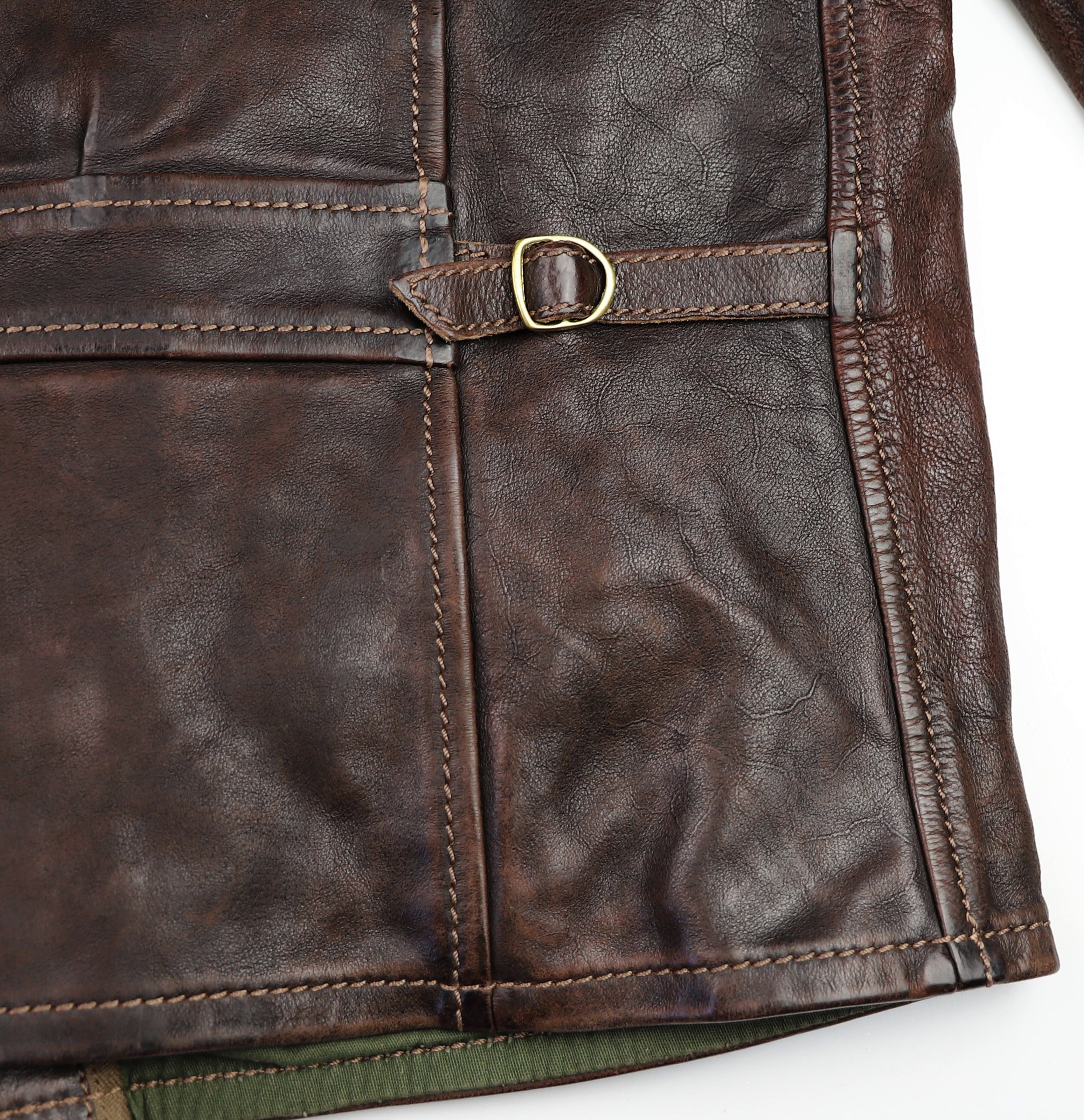 Thedi Memphis Half Belt, size 2XL, Hand Dyed Cocoa Toscano Buffalo