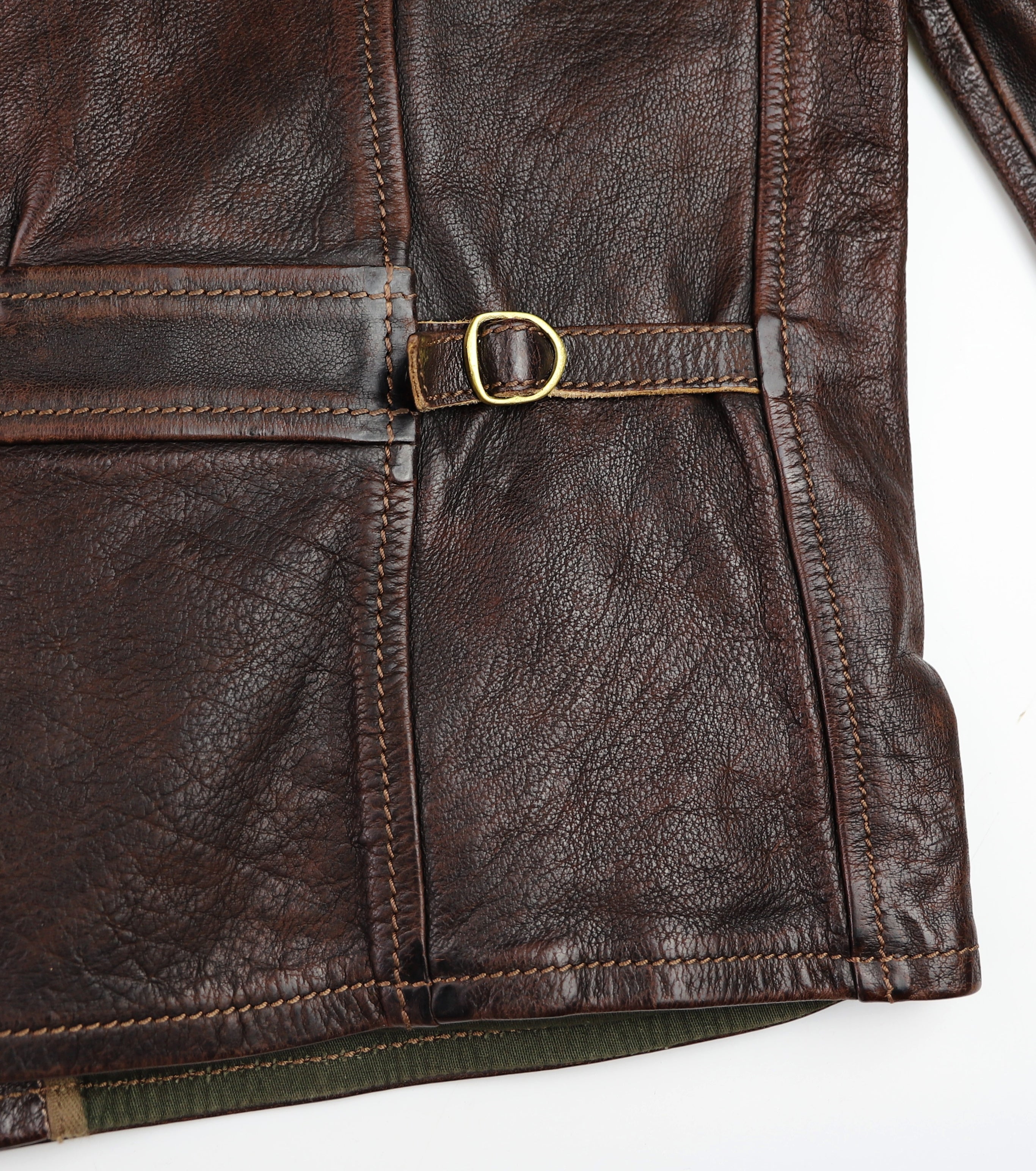 Thedi Memphis Half Belt, size 3XL, Hand Dyed Cocoa Toscano Buffalo