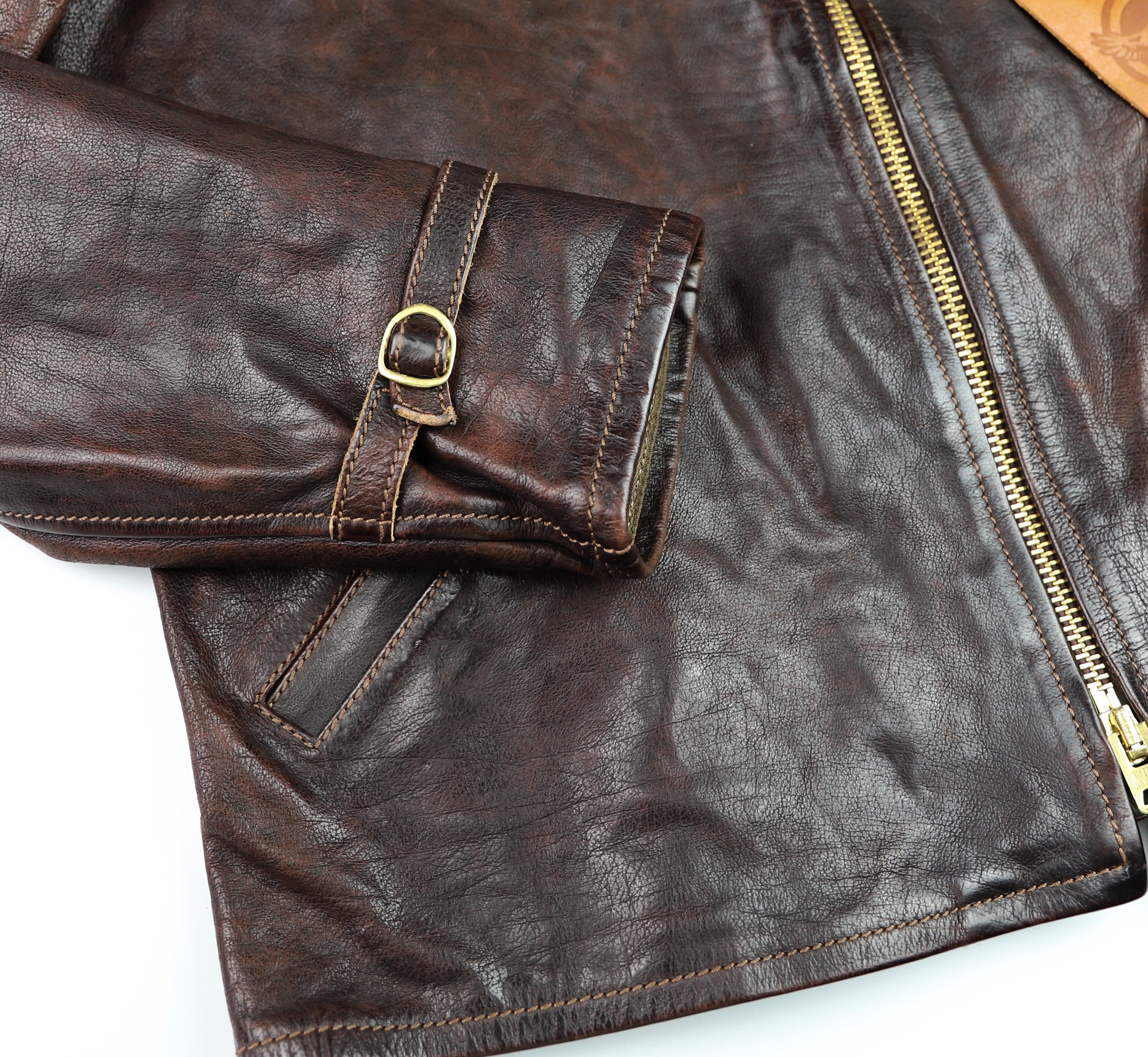 Thedi Memphis Half Belt, size 3XL, Hand Dyed Cocoa Toscano Buffalo