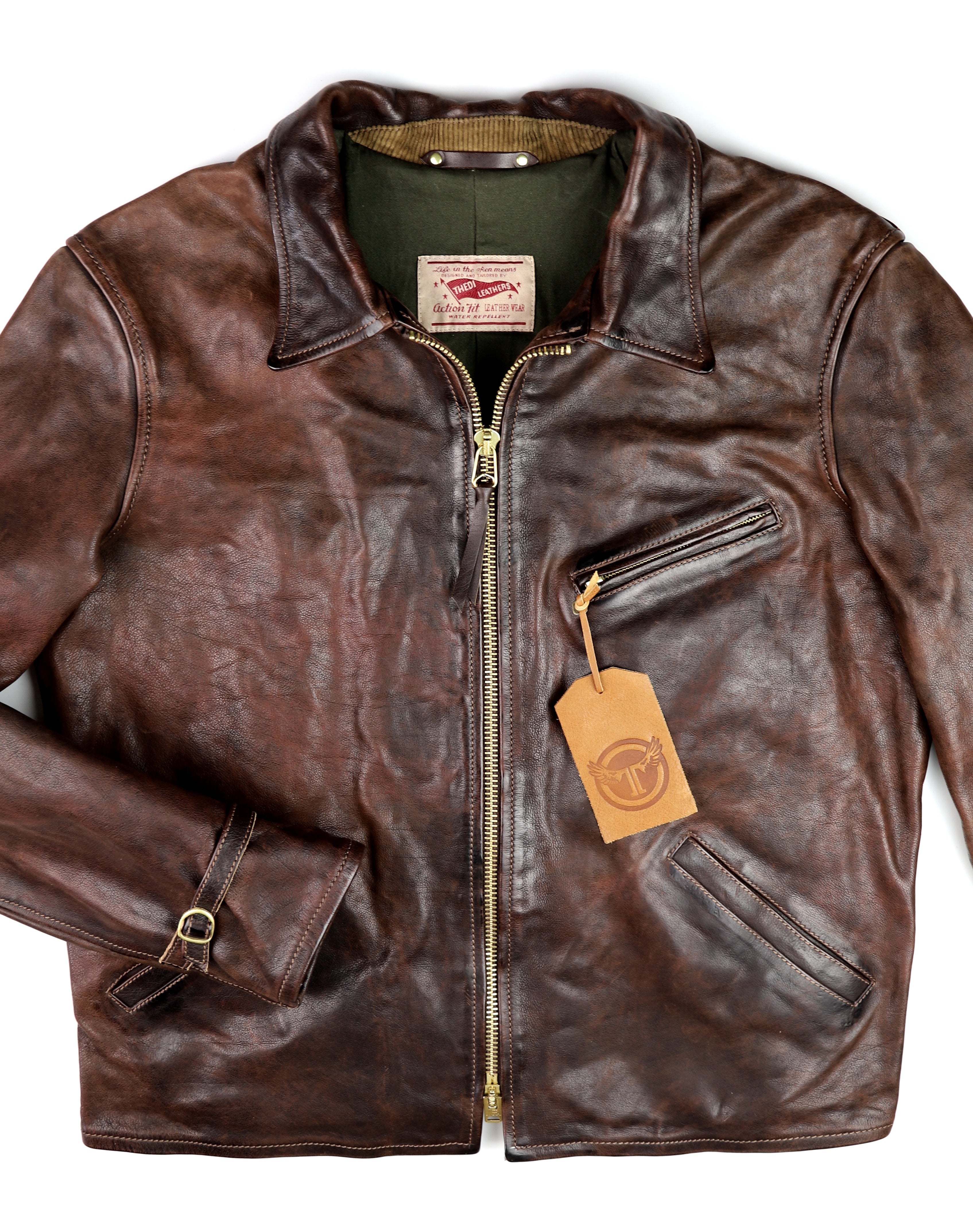 Thedi Memphis Half Belt, size 4XL, Hand Dyed Cocoa Toscano Buffalo