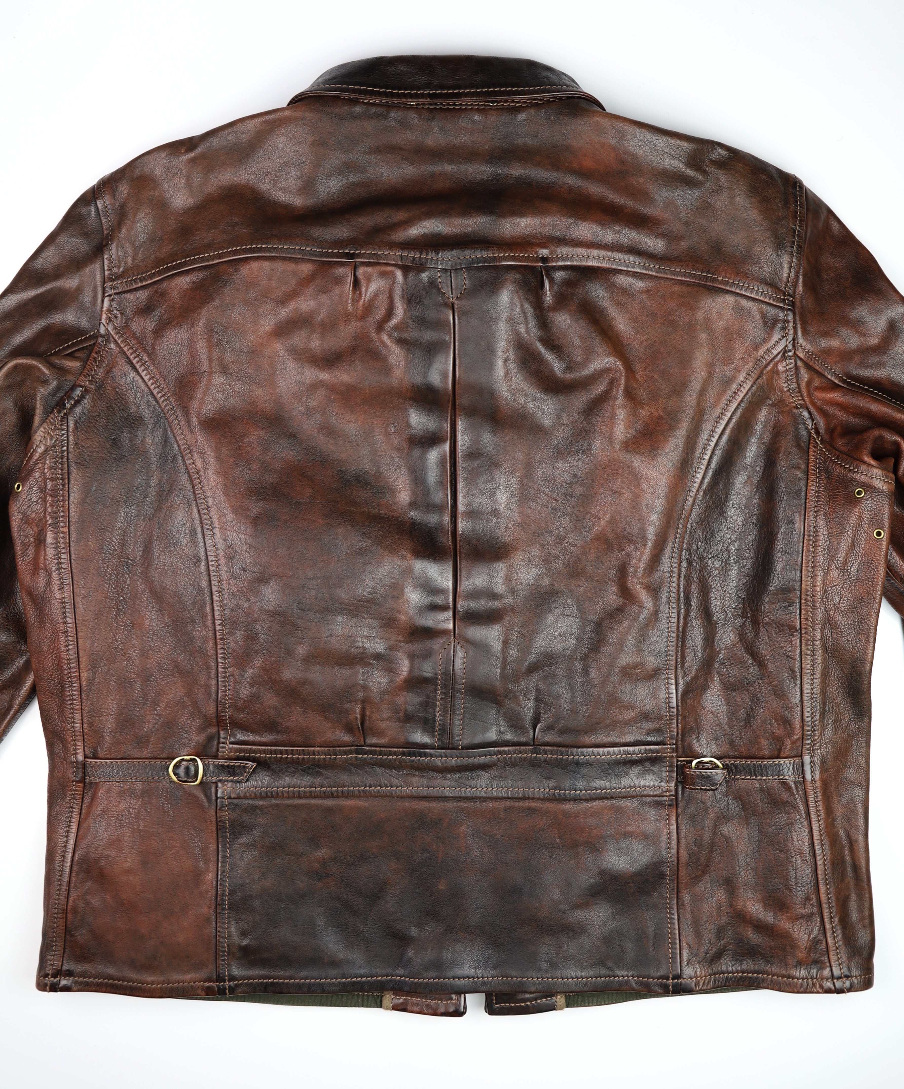 Thedi Memphis Half Belt, size 5XL, Hand Dyed Cocoa Buffalo