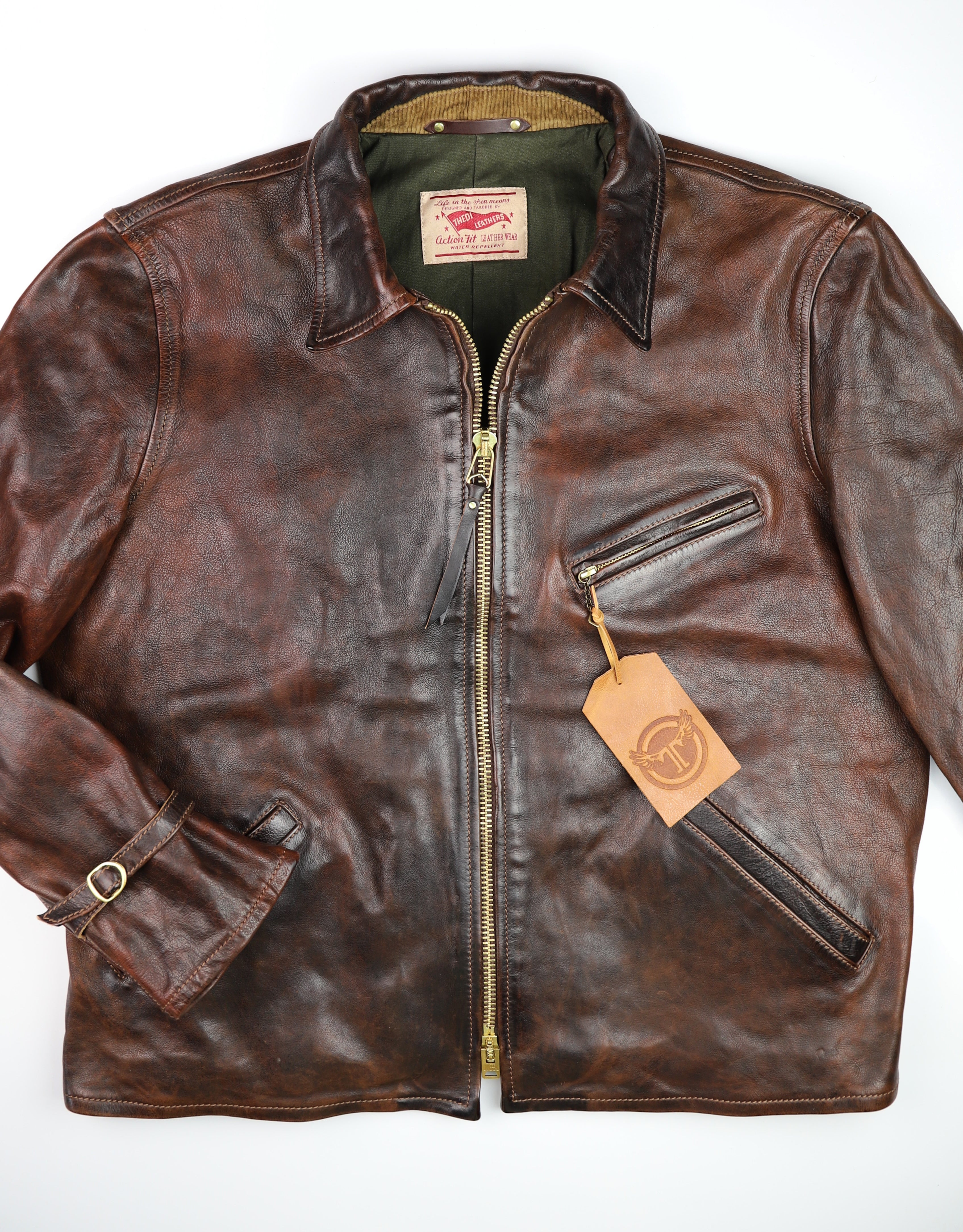 Thedi Memphis Half Belt, size 5XL, Hand Dyed Cocoa Buffalo