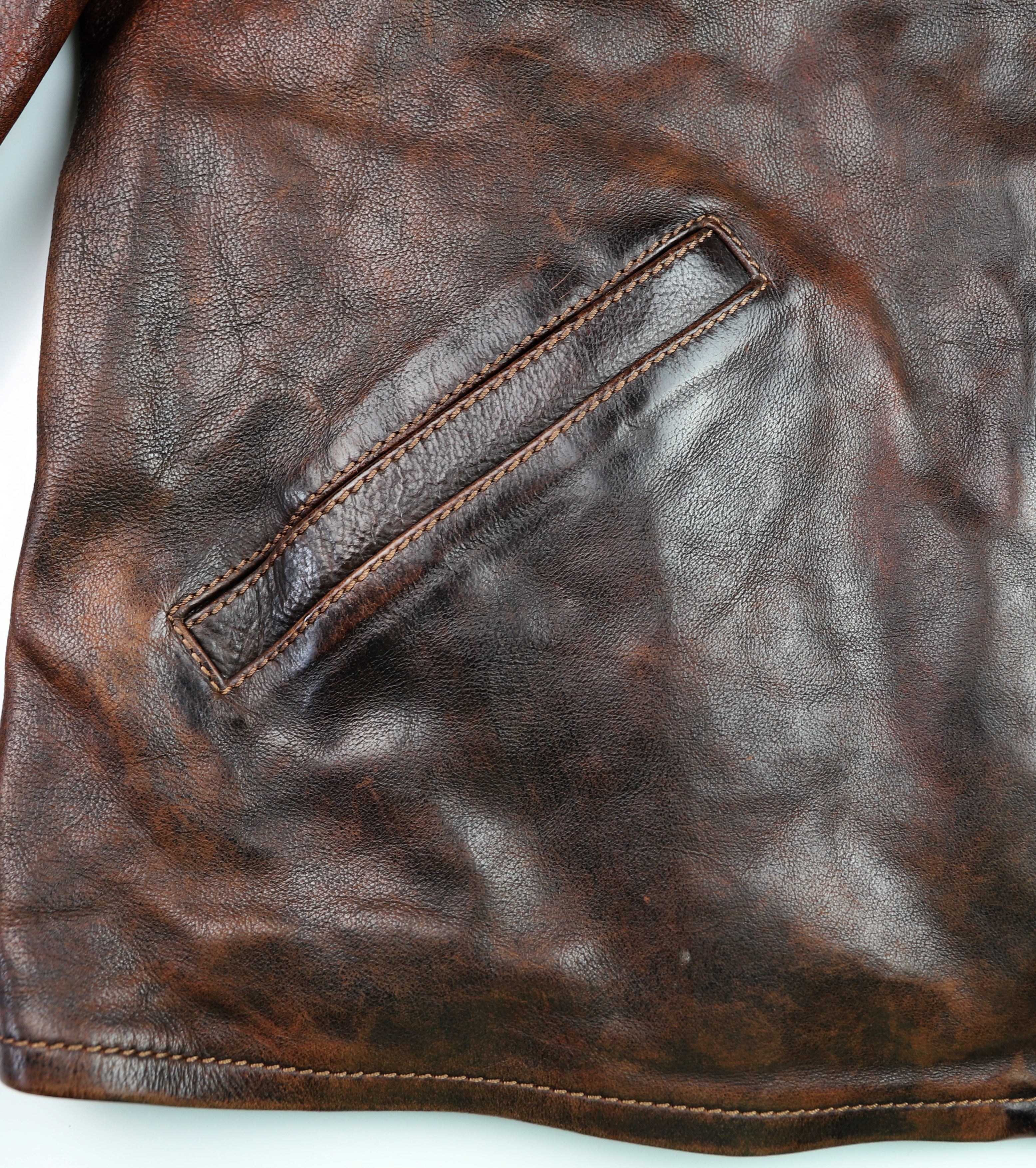 Thedi Memphis Half Belt, size 5XL, Hand Dyed Cocoa Buffalo