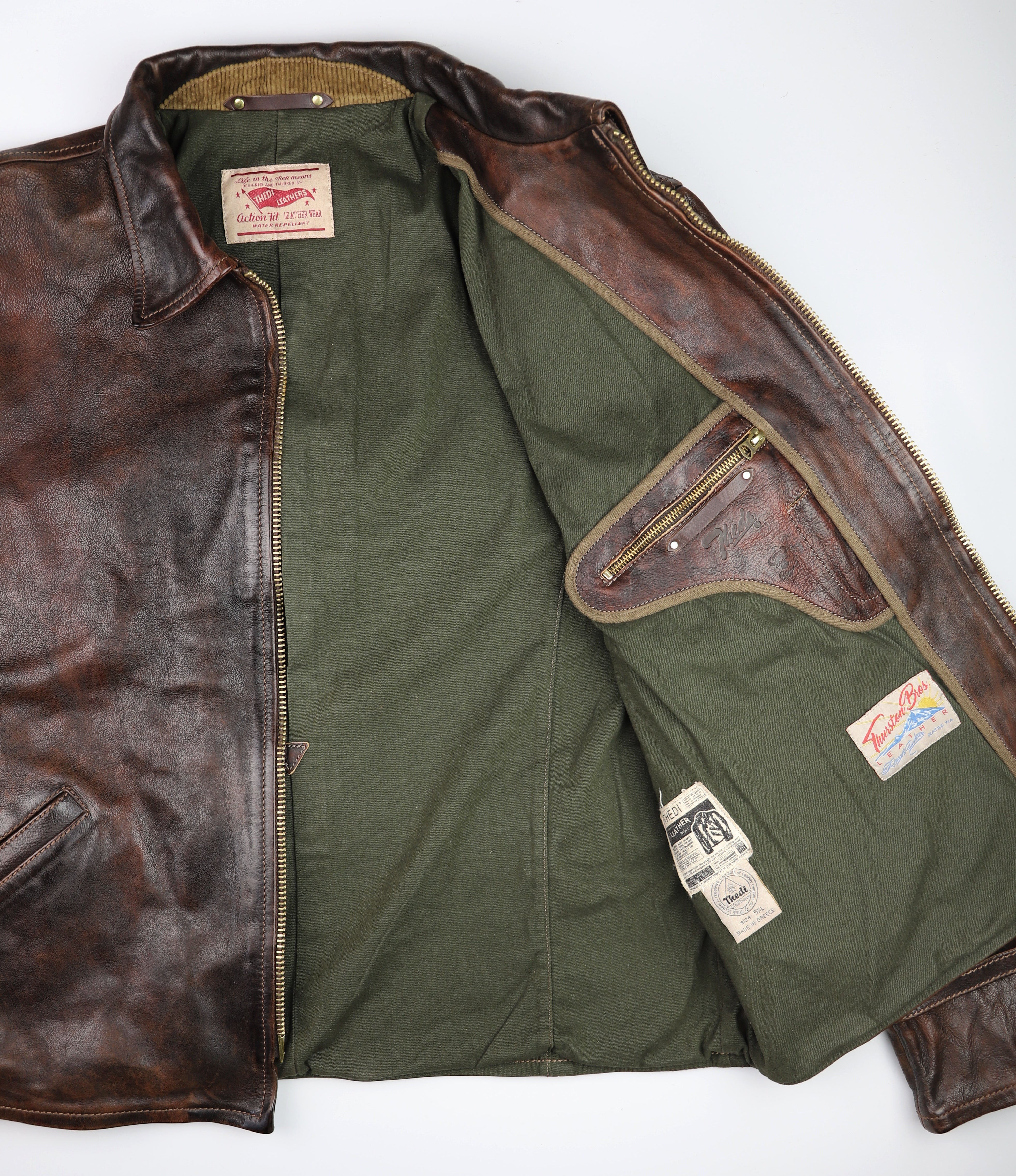 Thedi Memphis Half Belt, size 5XL, Hand Dyed Cocoa Buffalo