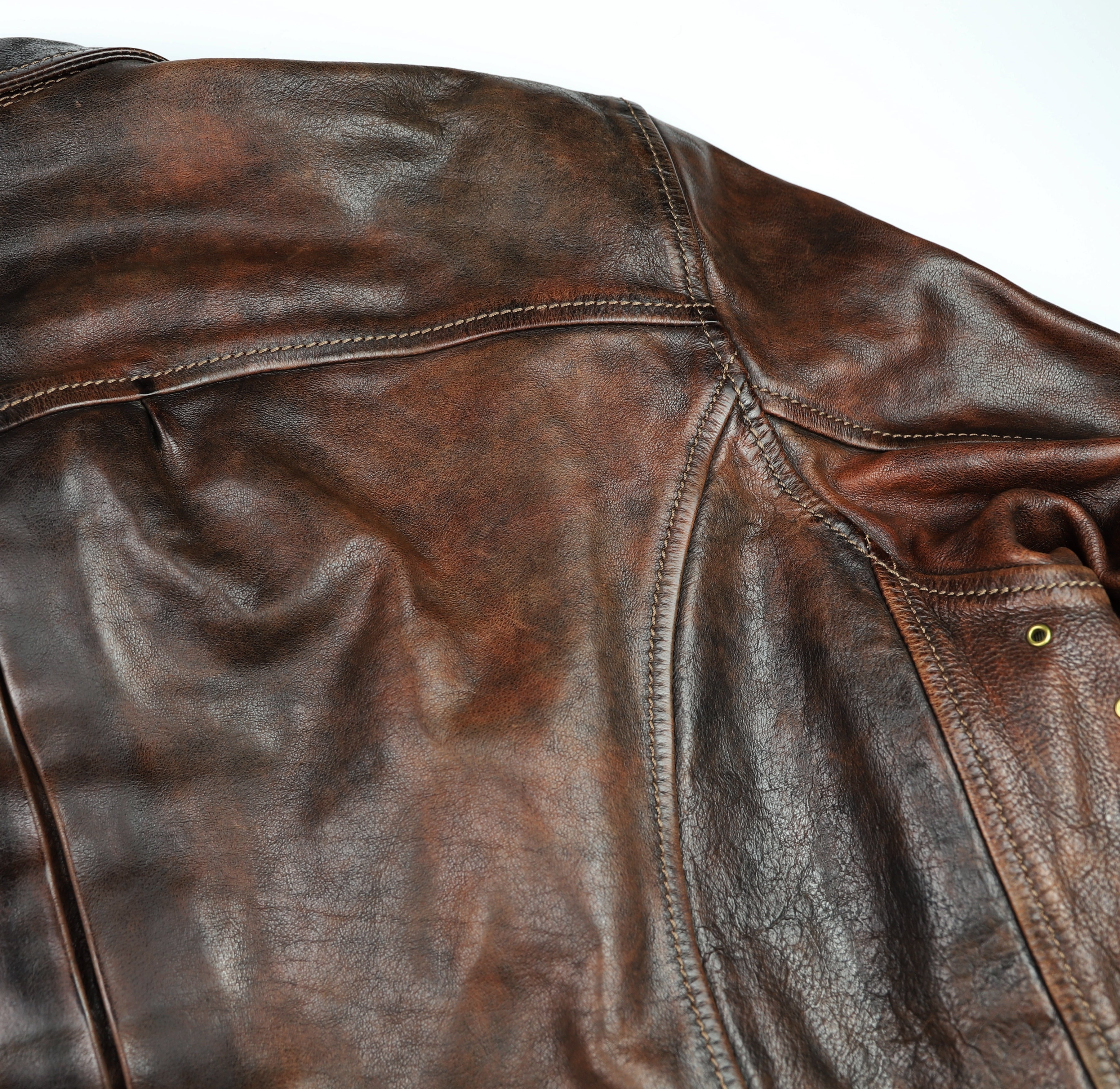 Thedi Memphis Half Belt, size 5XL, Hand Dyed Cocoa Buffalo