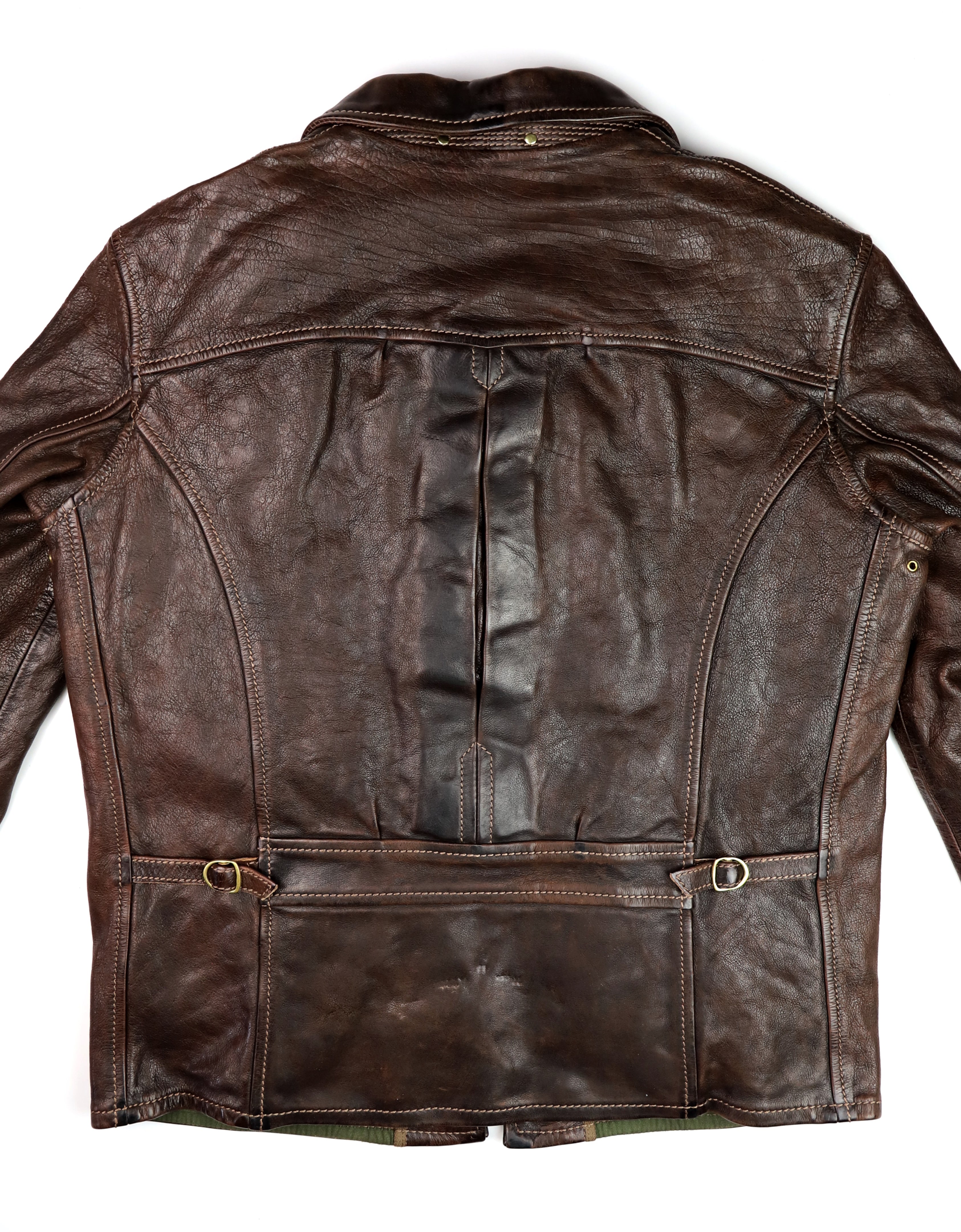 Thedi Memphis Half Belt, size Large, Hand Dyed Cocoa Toscano Buffalo