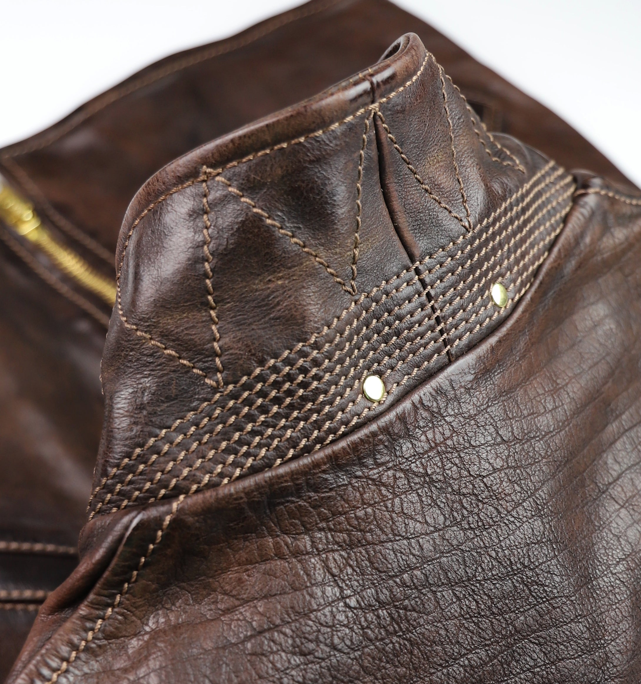 Thedi Memphis Half Belt, size Large, Hand Dyed Cocoa Toscano Buffalo