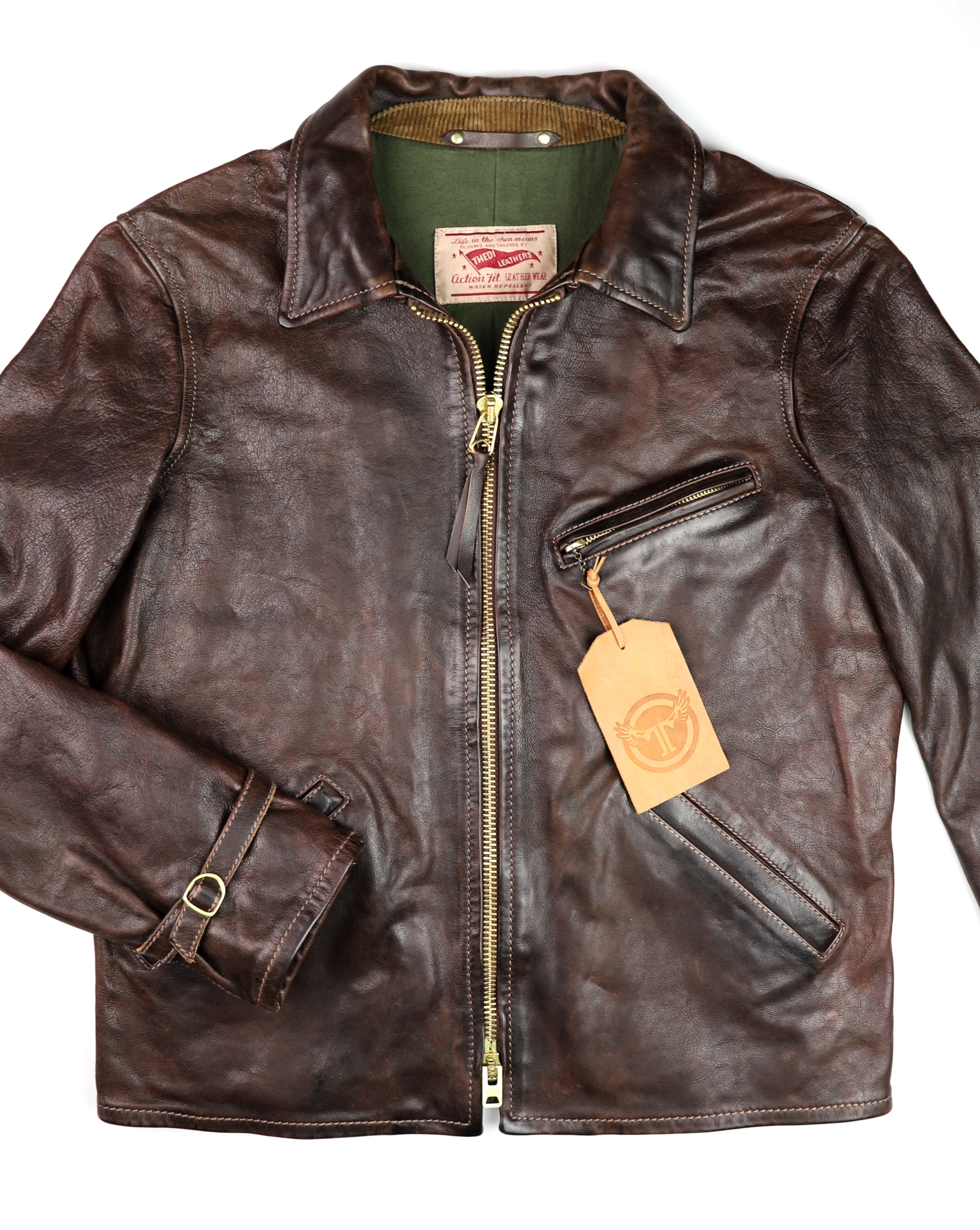 Thedi Memphis Half Belt, size Large, Hand Dyed Cocoa Toscano Buffalo