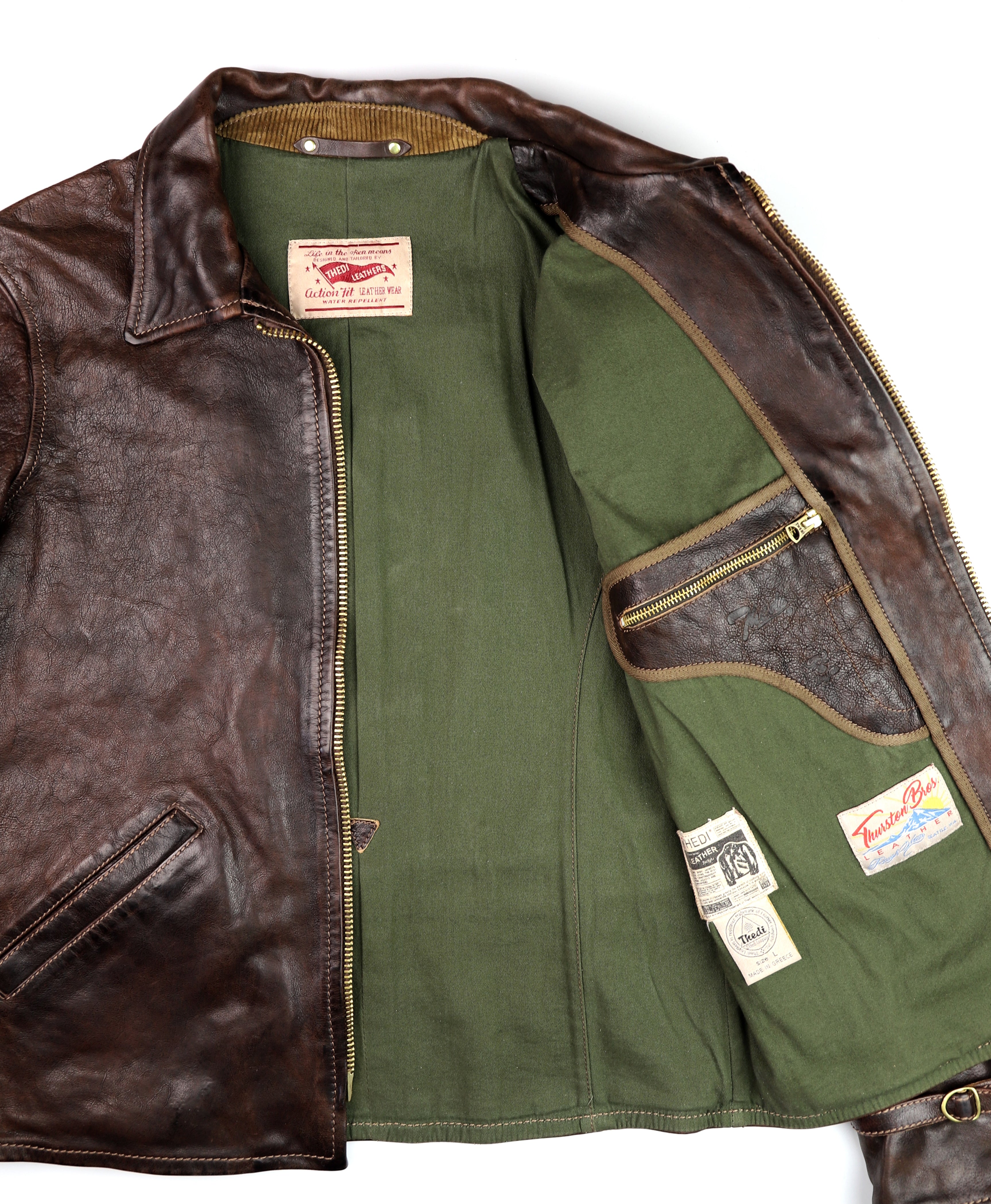 Thedi Memphis Half Belt, size Large, Hand Dyed Cocoa Toscano Buffalo