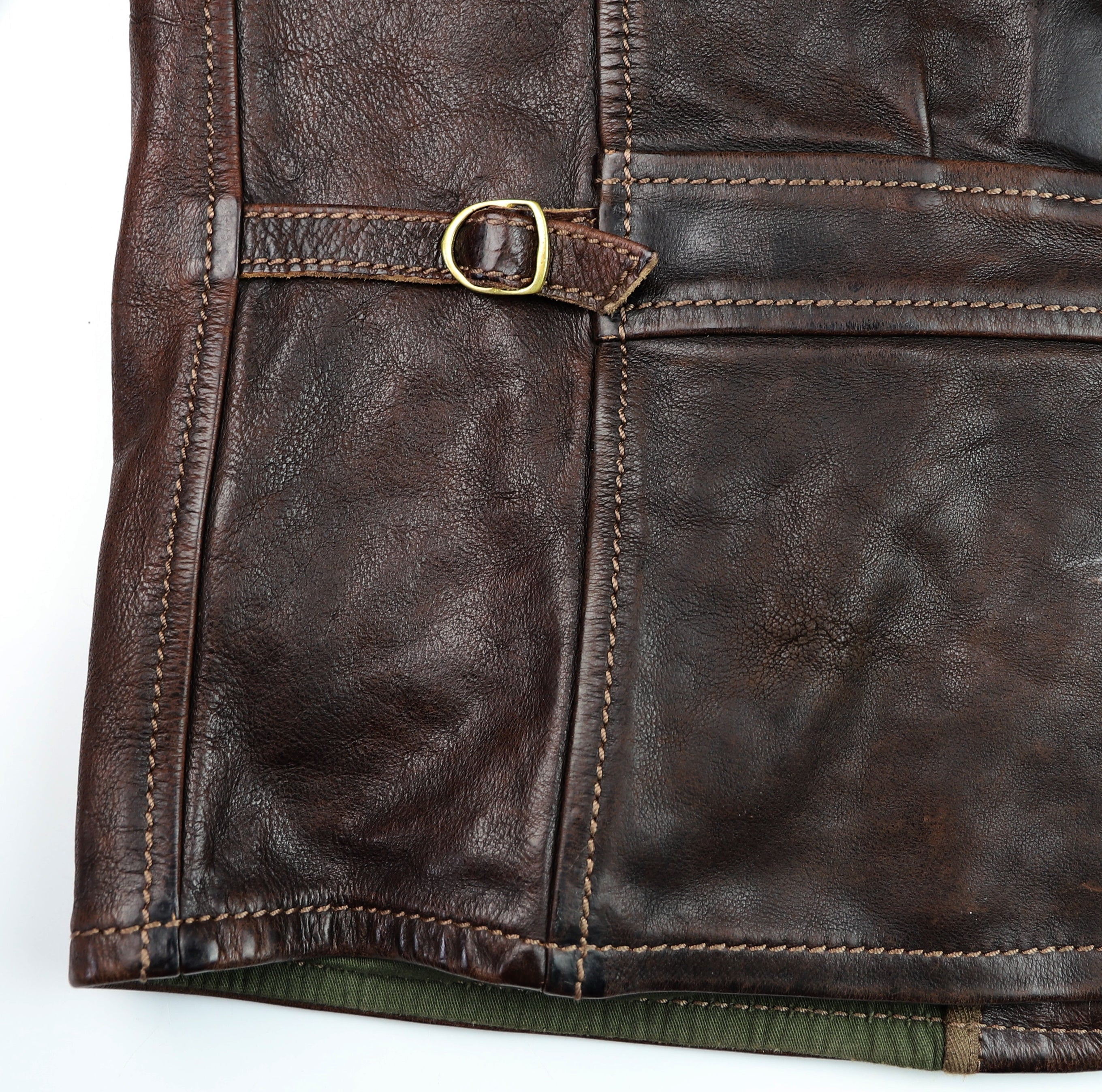 Thedi Memphis Half Belt, size Large, Hand Dyed Cocoa Toscano Buffalo