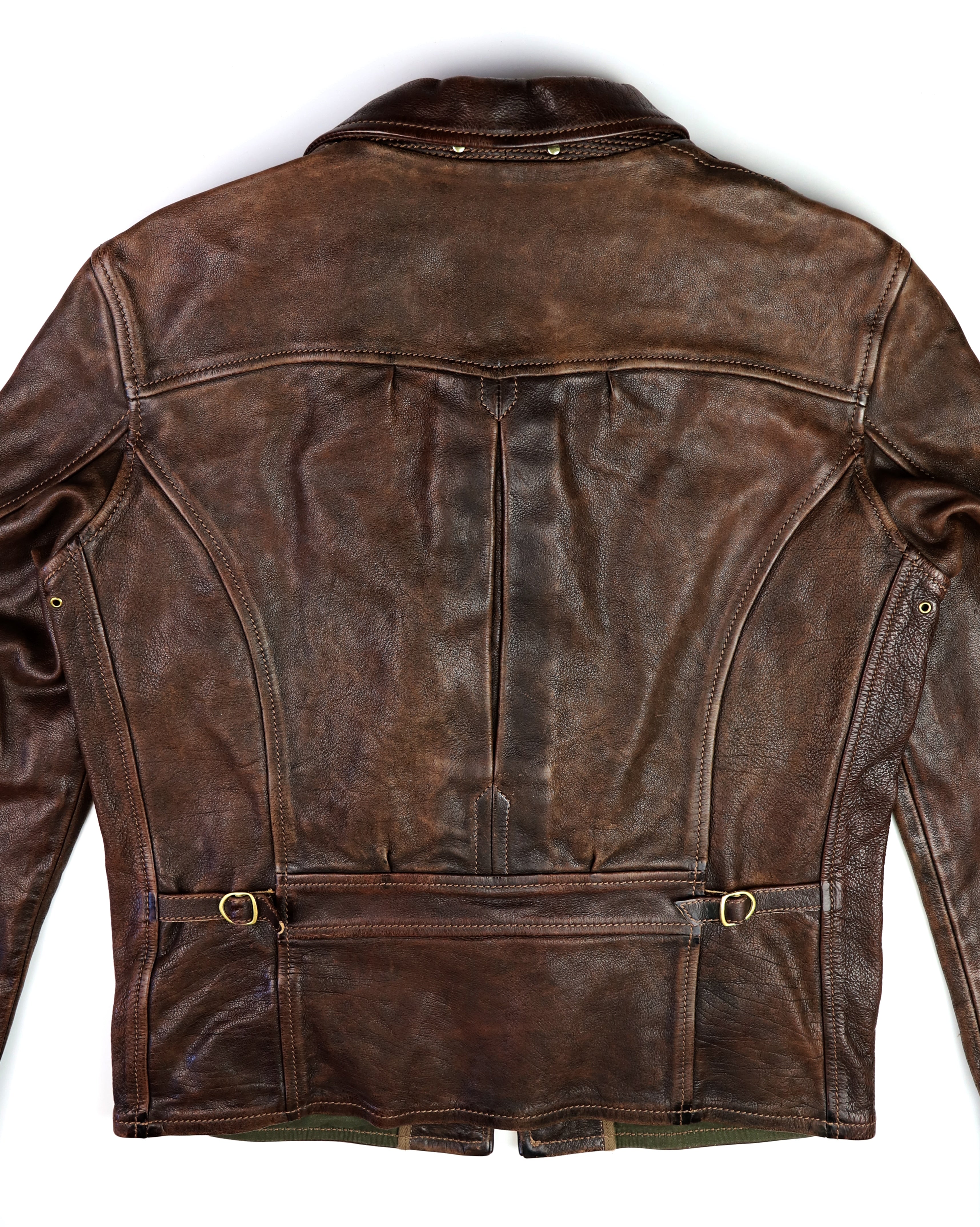 Thedi Memphis Half Belt, size Medium, Hand Dyed Cocoa Toscano Buffalo