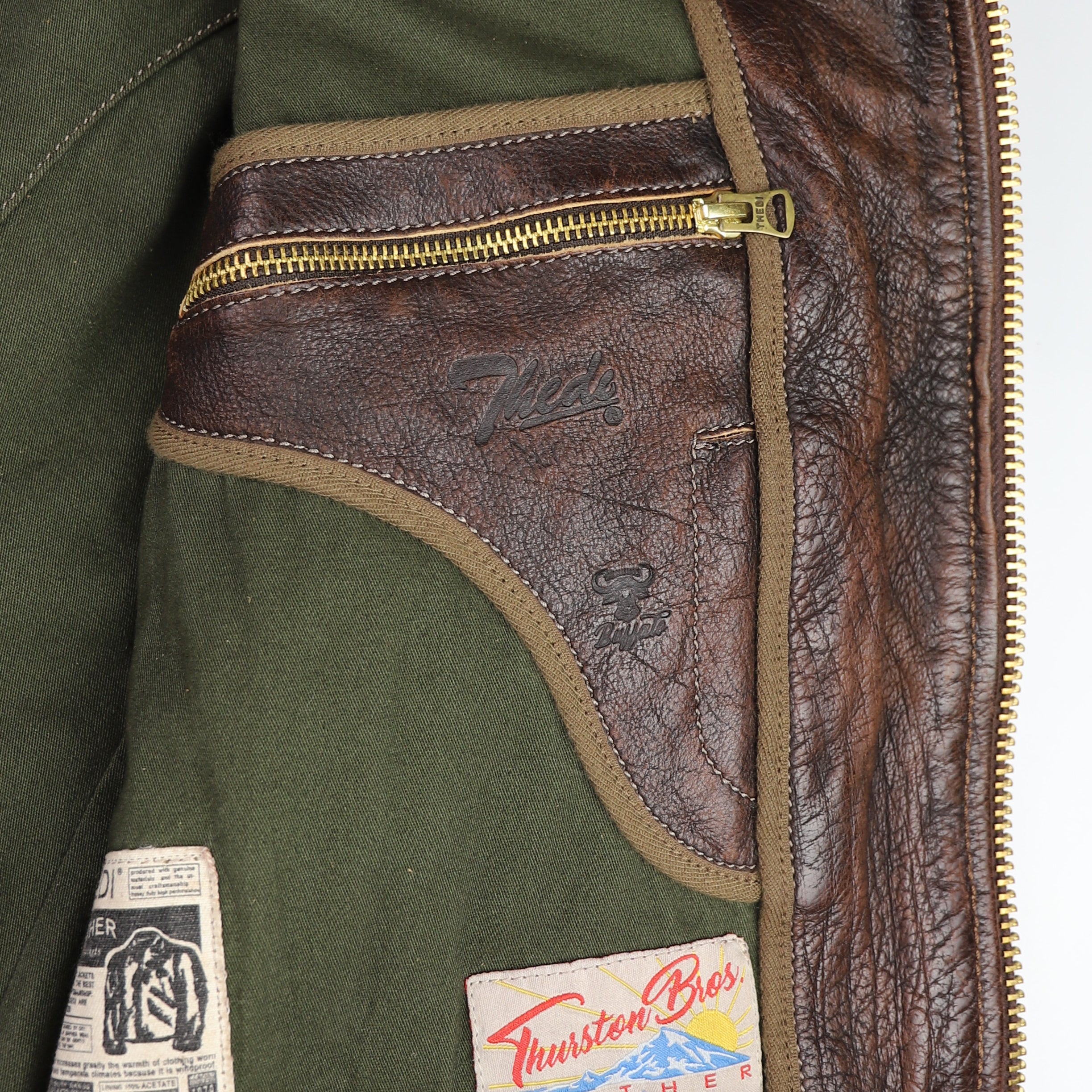 Thedi Memphis Half Belt, size Medium, Hand Dyed Cocoa Toscano Buffalo