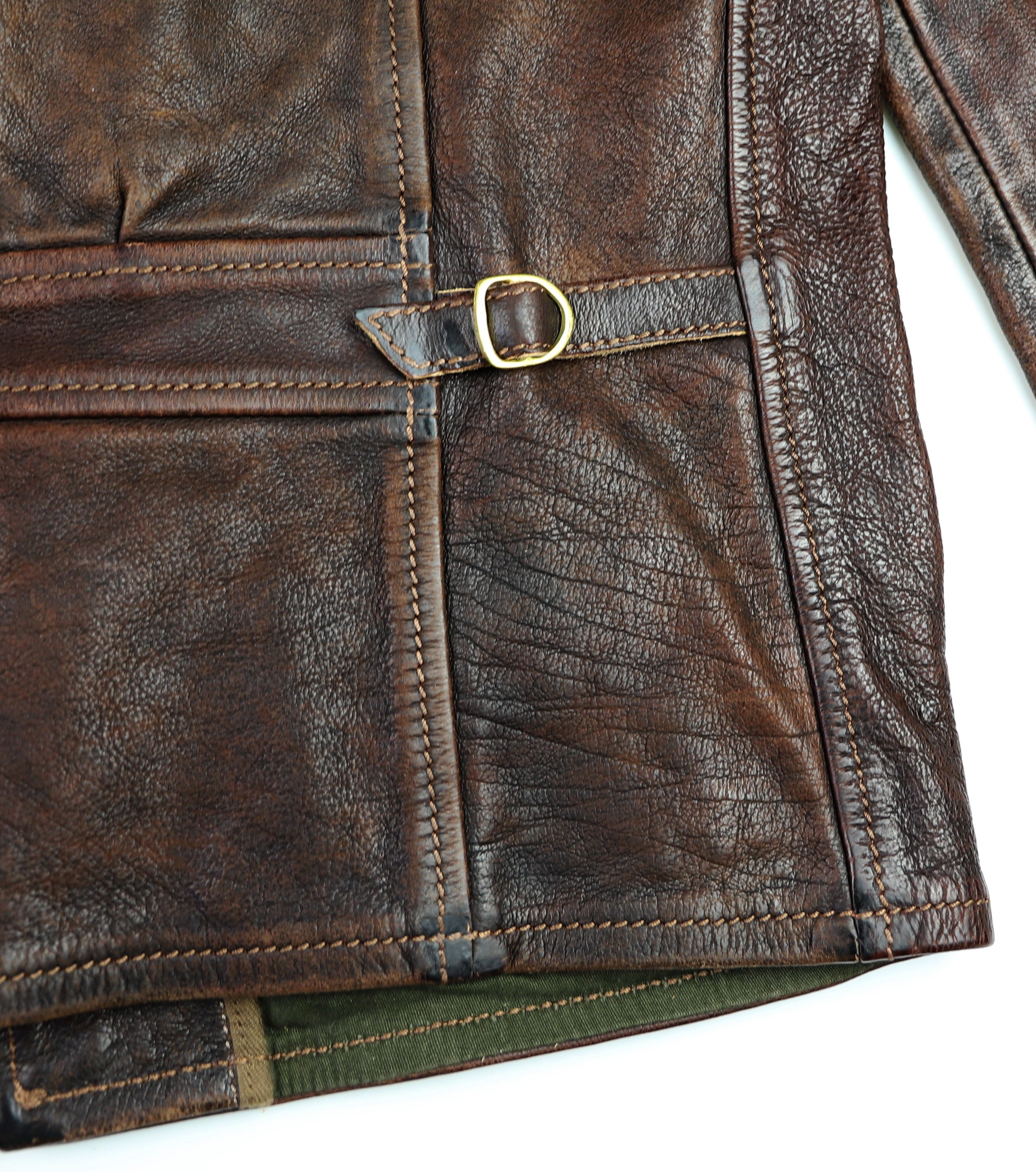 Thedi Memphis Half Belt, size Medium, Hand Dyed Cocoa Toscano Buffalo