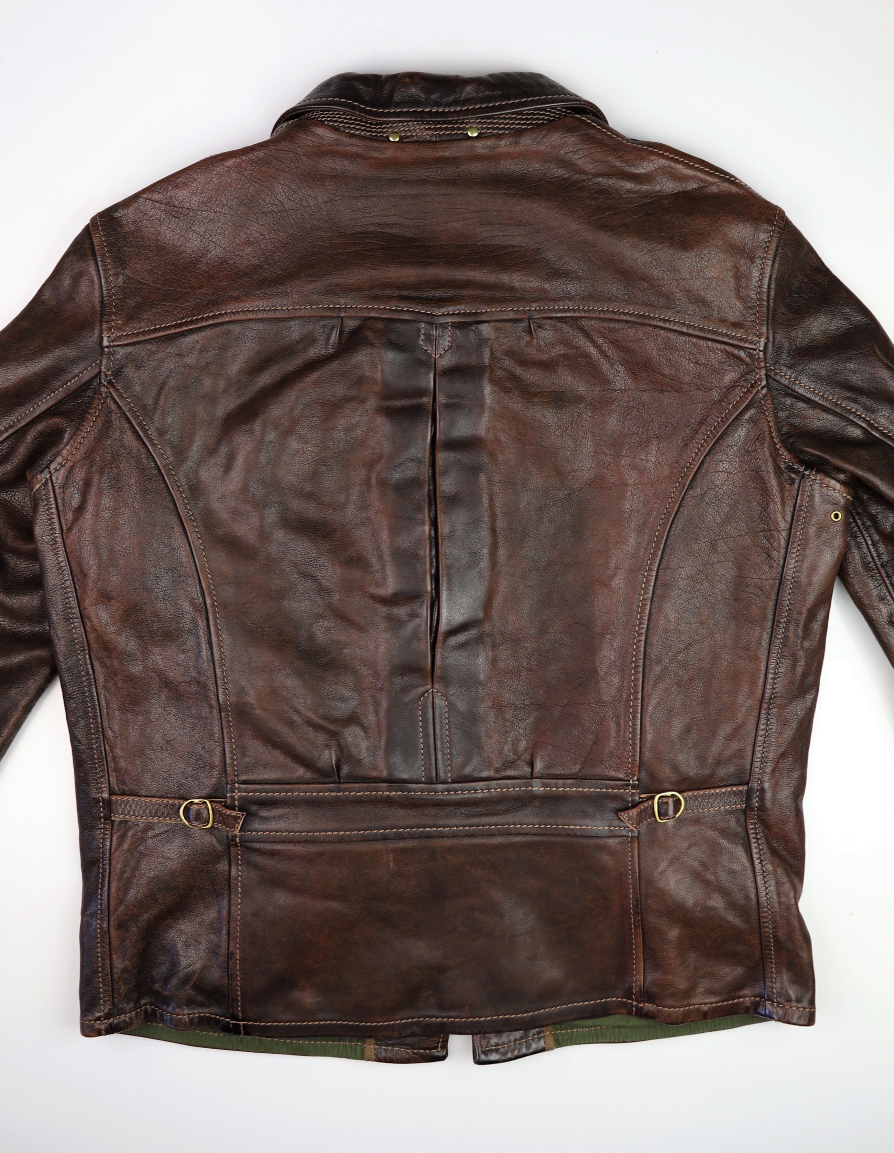 Thedi Memphis Half Belt, size XL, Hand Dyed Cocoa Toscano