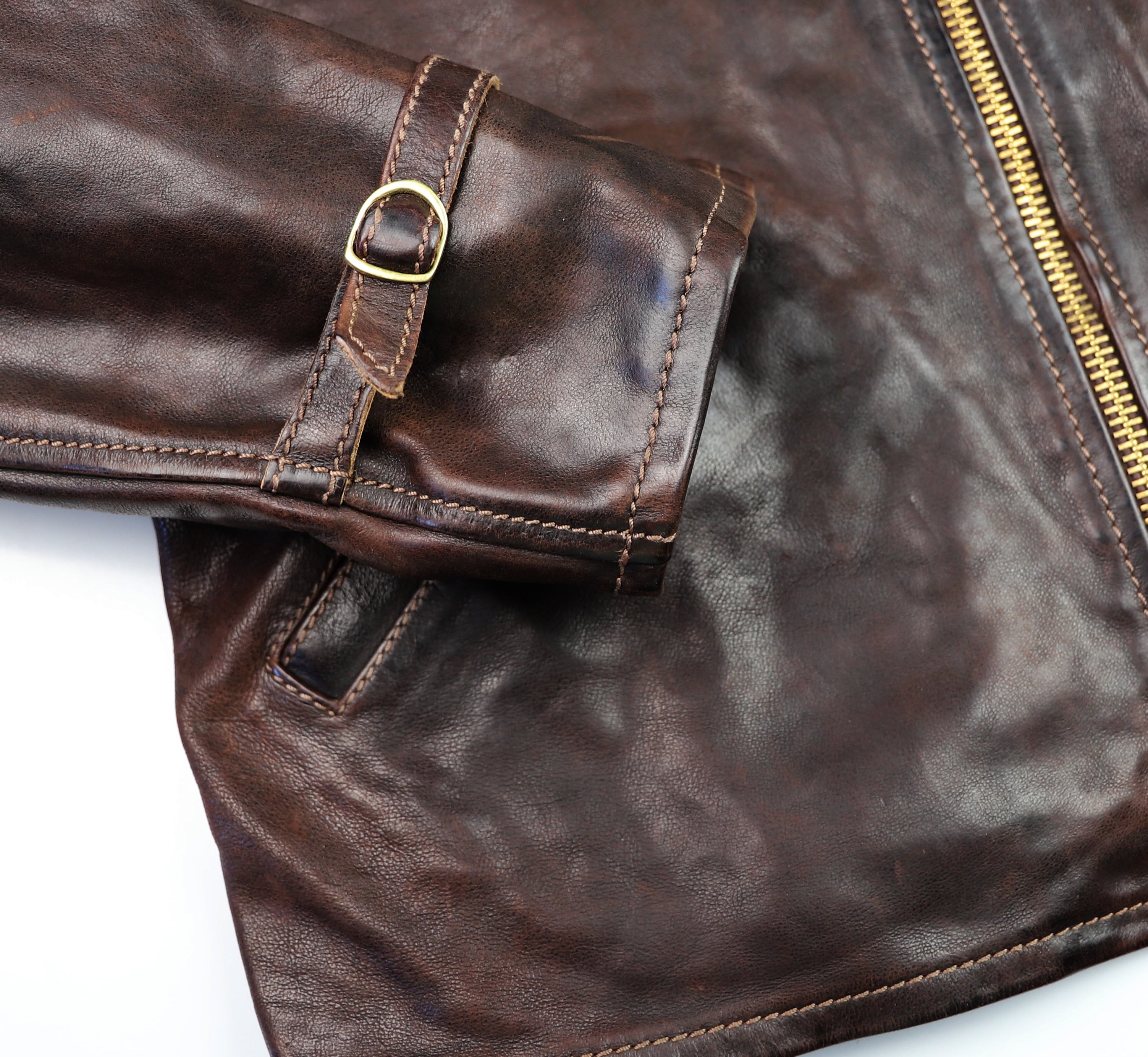 Thedi Memphis Half Belt, size XL, Hand Dyed Cocoa Toscano