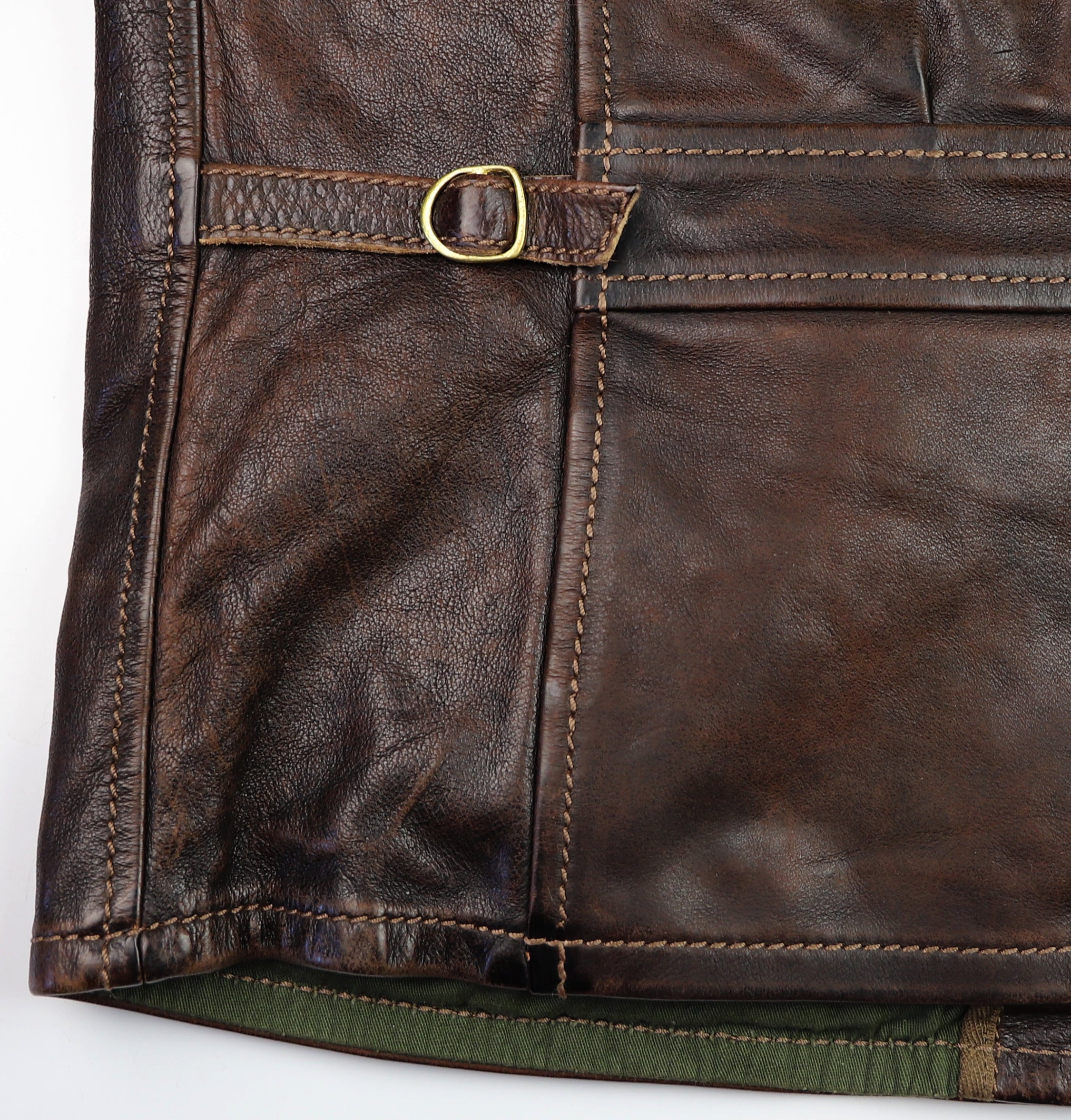 Thedi Memphis Half Belt, size XL, Hand Dyed Cocoa Toscano