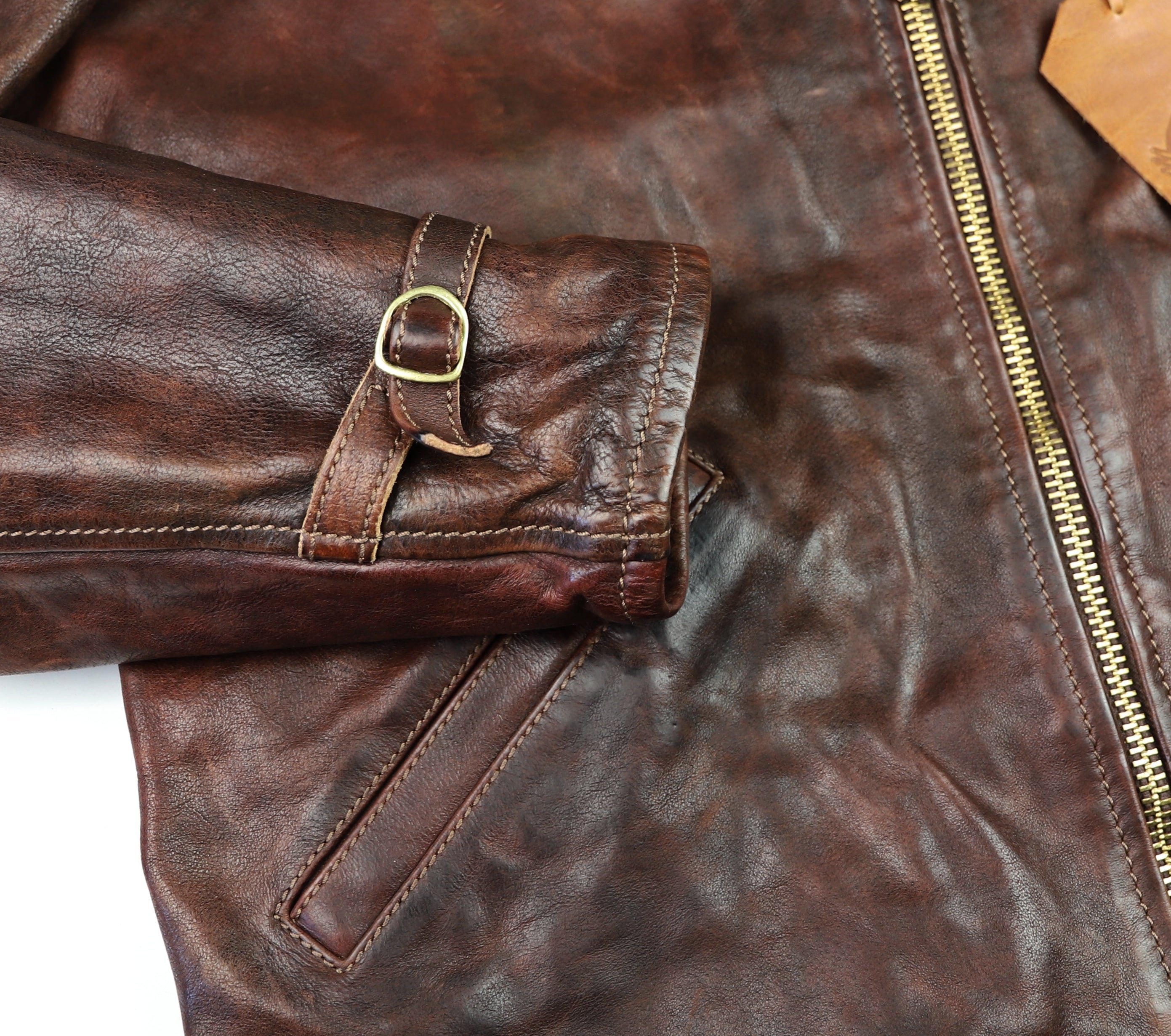 Thedi Memphis Half Belt, size XL, Hand Dyed Cocoa Toscano