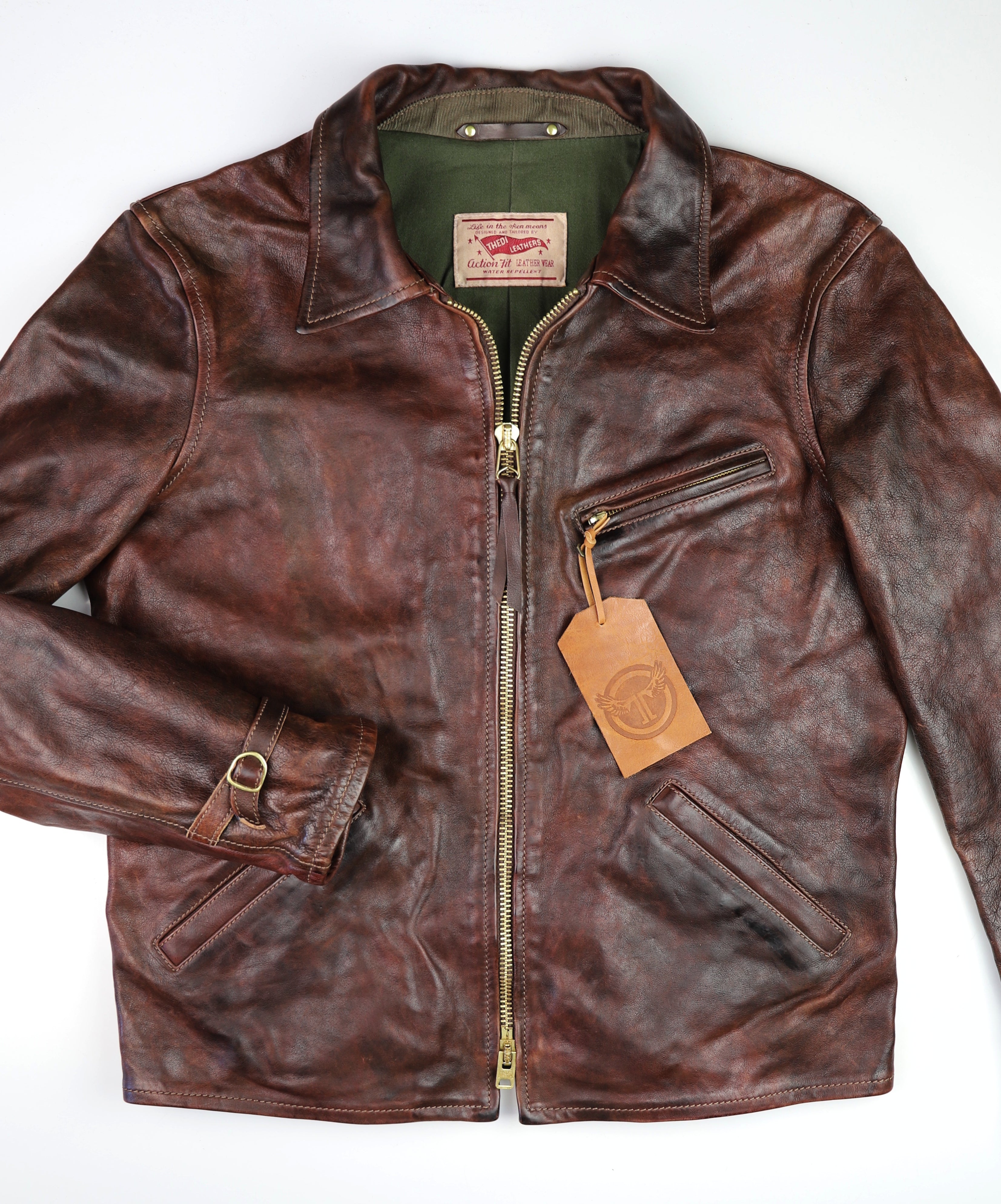 Thedi Memphis Half Belt, size XL, Hand Dyed Cocoa Toscano