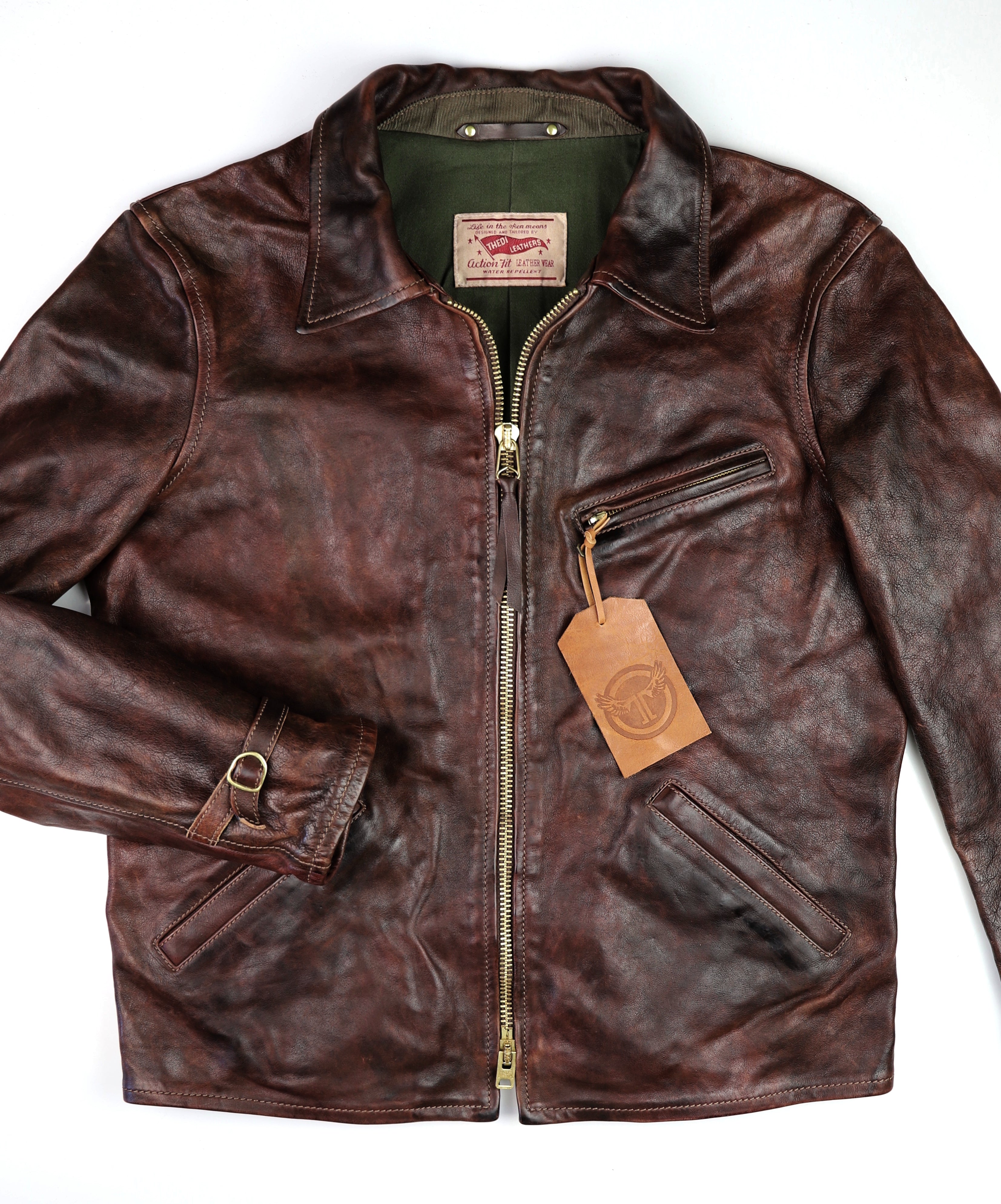Thedi Memphis Half Belt, size XL, Hand Dyed Cocoa Toscano